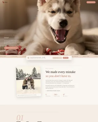 Siberian Husky Puppy Supplies Landing Page Template