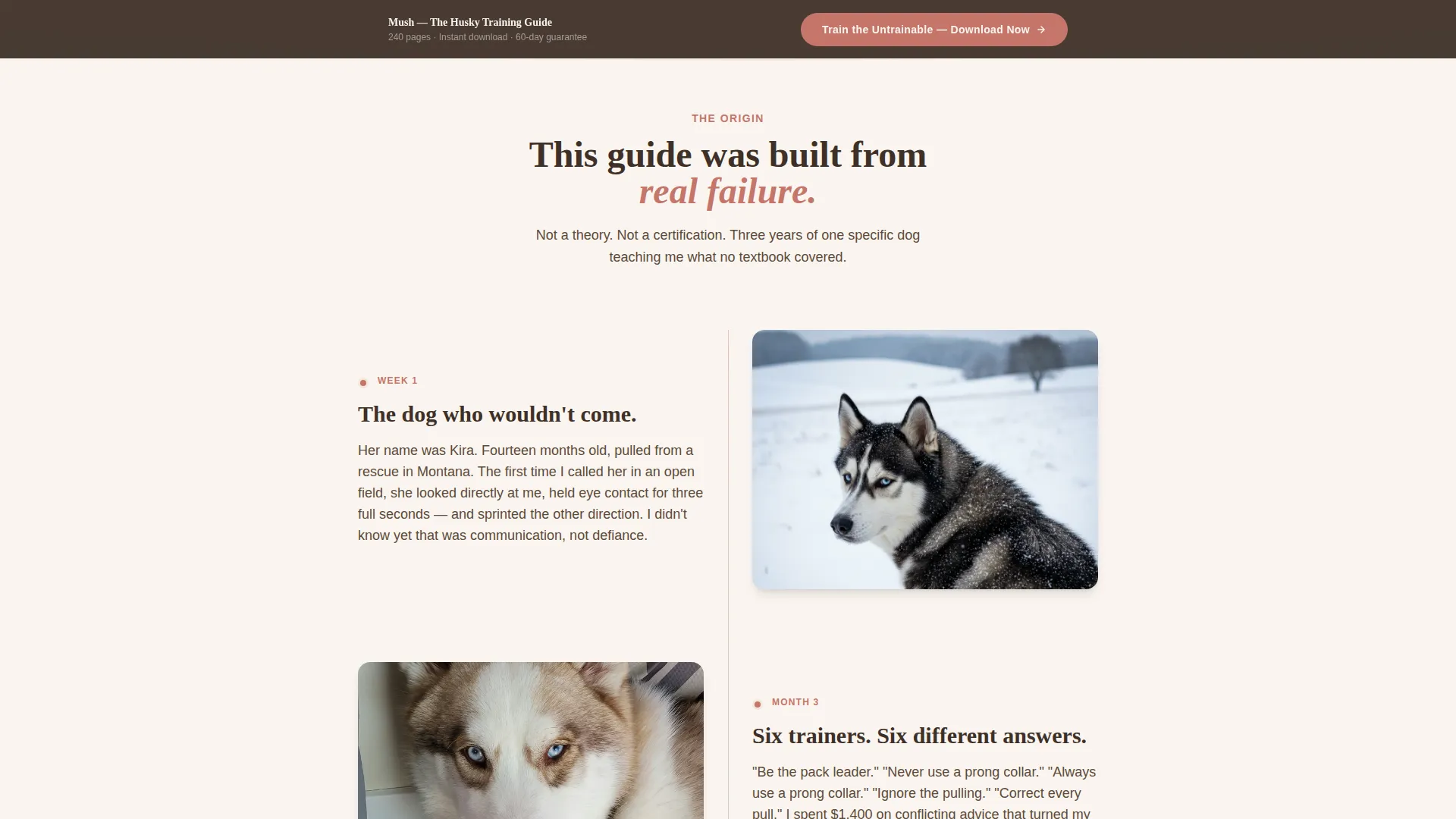 Siberian Husky Training Guide Landing Page Template