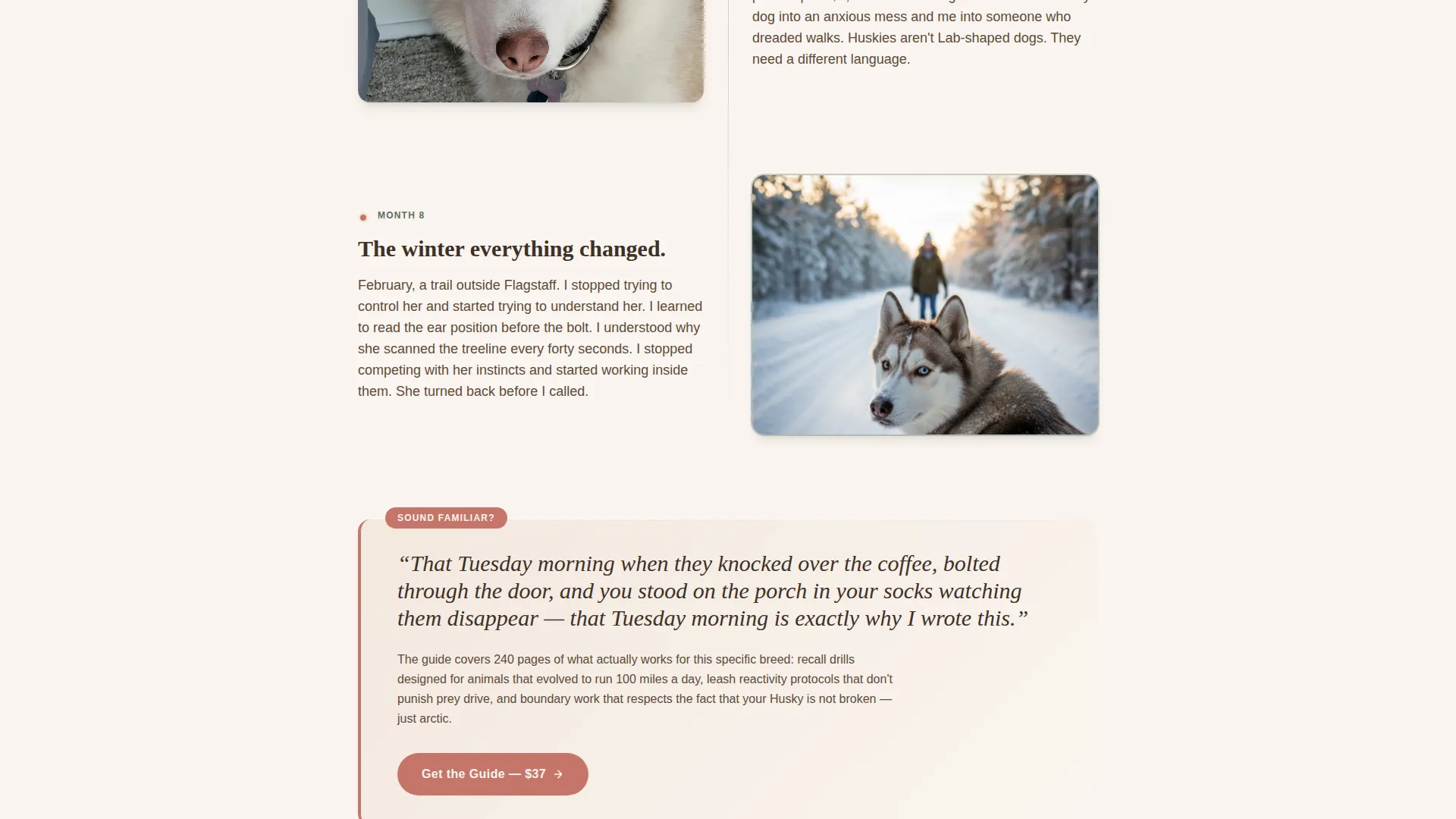 Siberian Husky Training Guide Landing Page Template
