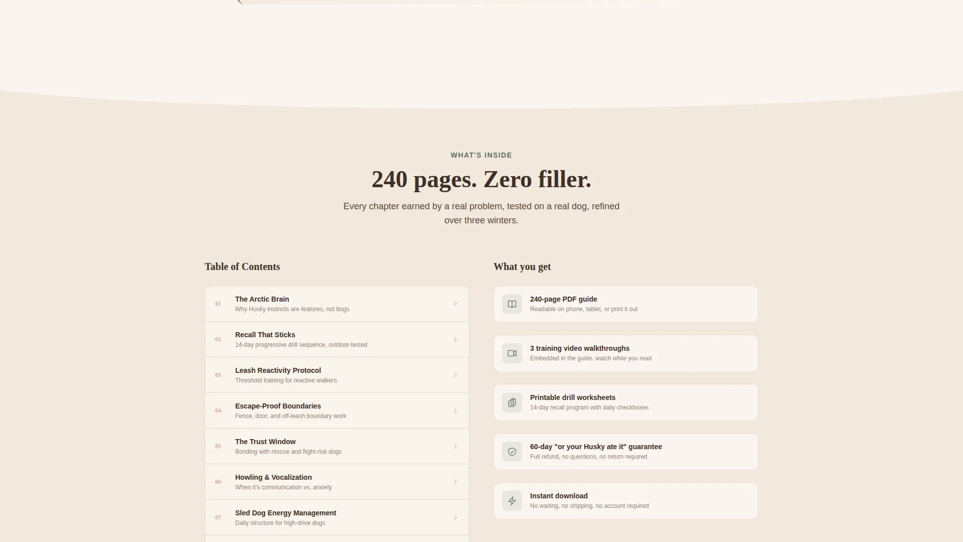 Siberian Husky Training Guide Landing Page Template