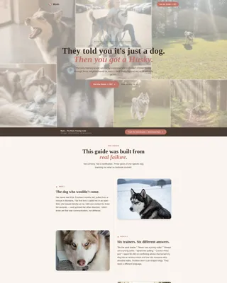 Siberian Husky Training Guide Landing Page Template