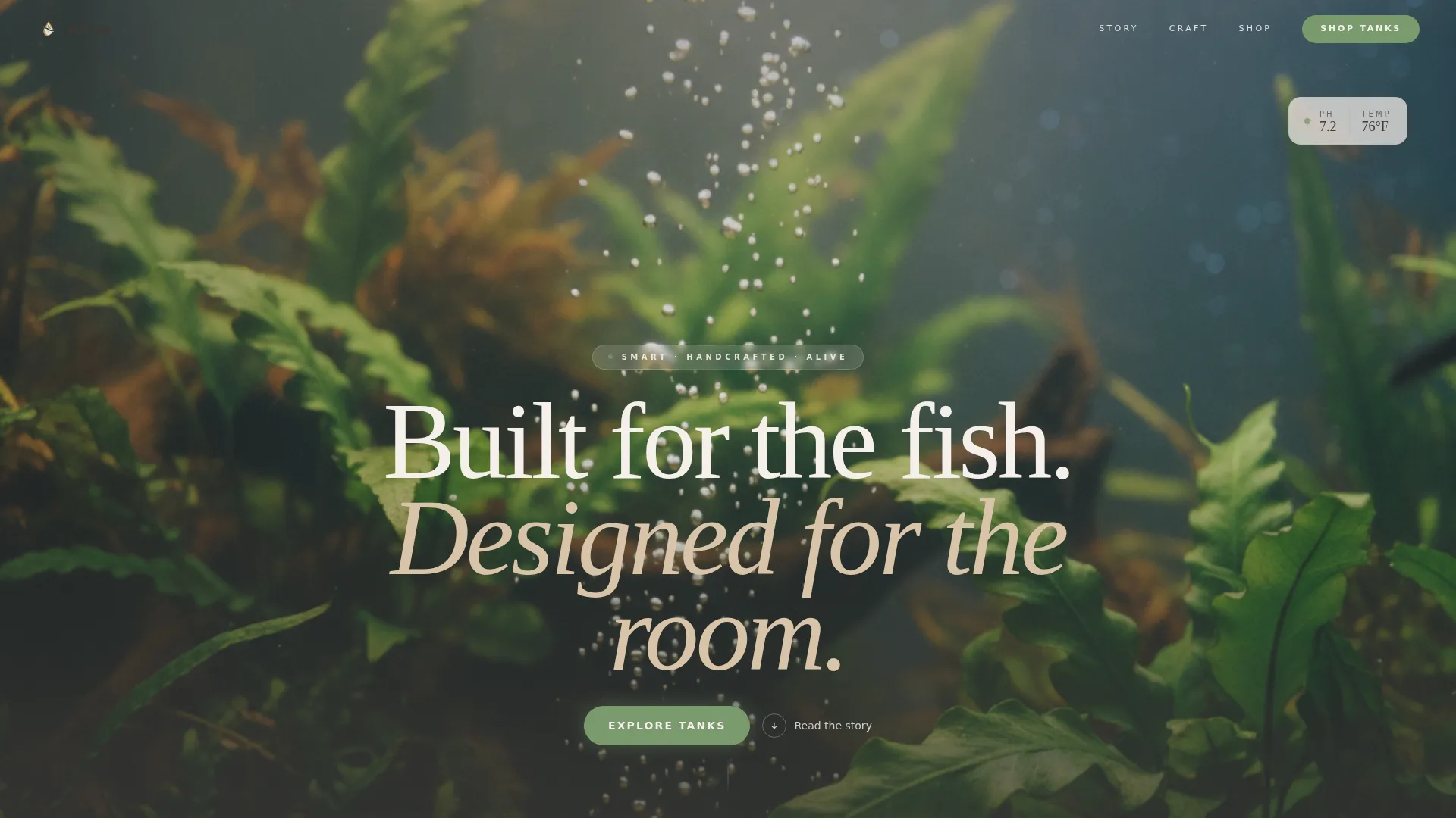 Smart Fish Tank Landing Page Template