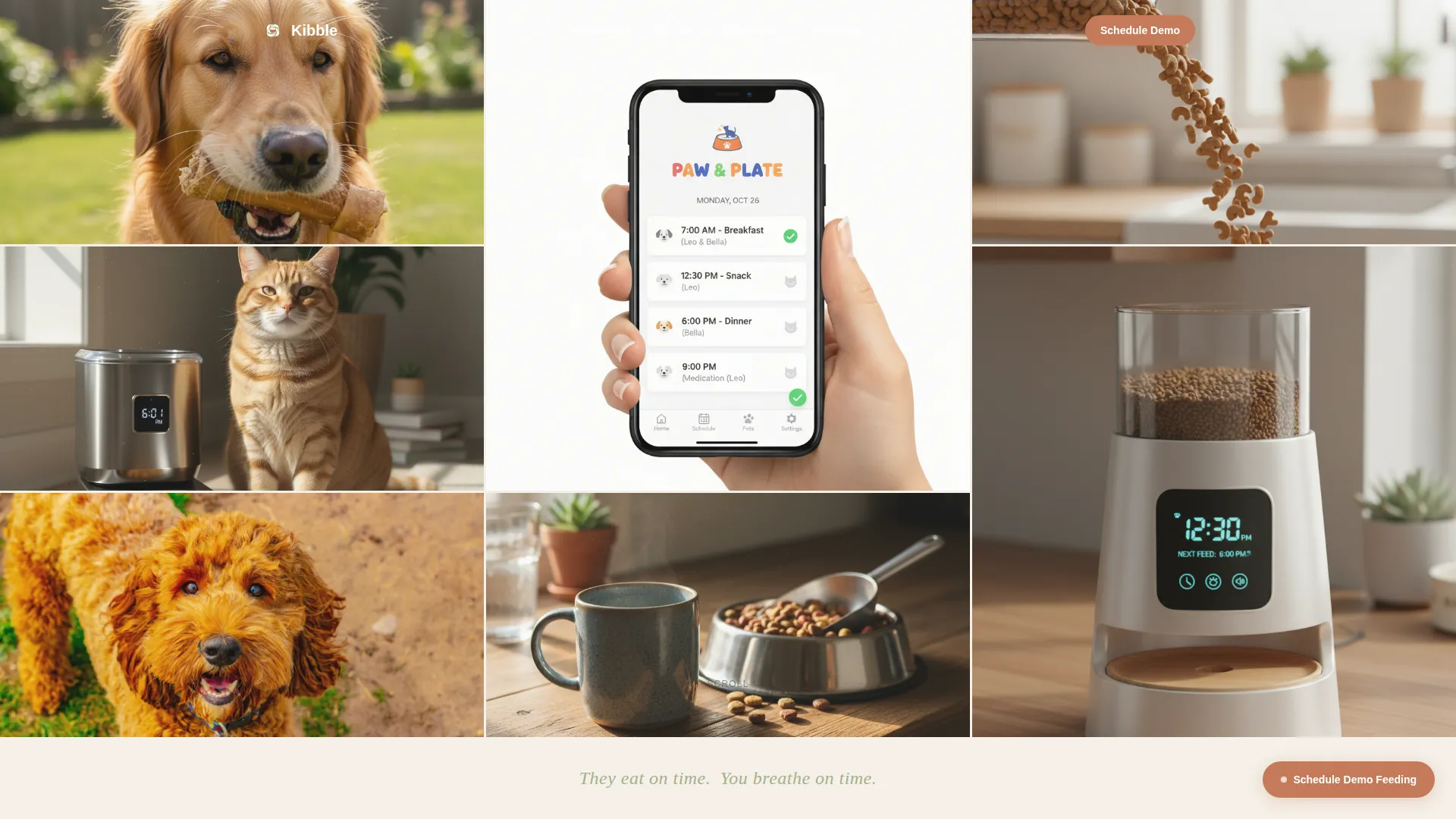 Smart Pet Feeder Landing Page Template