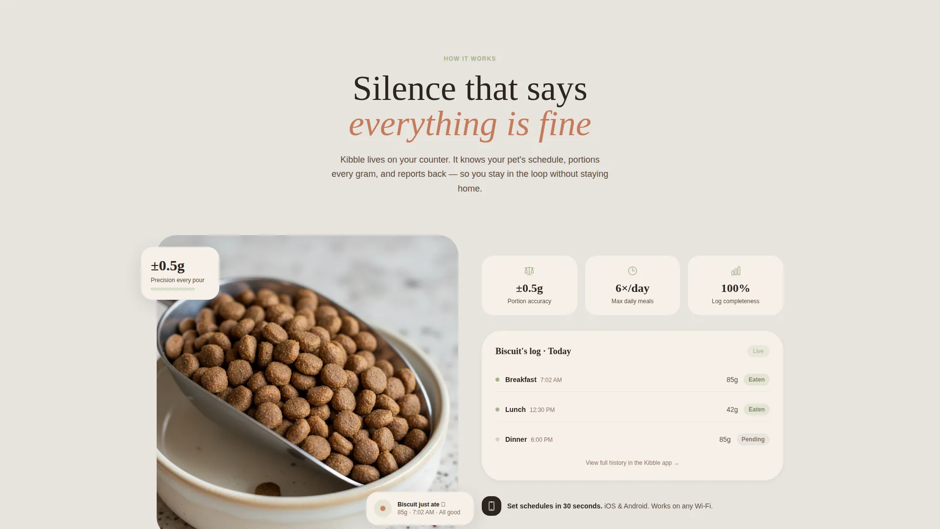 Smart Pet Feeder Landing Page Template