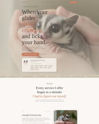 Sugar Glider Behavior Consultant Landing Page Template