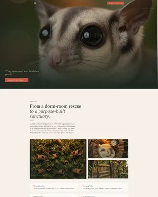 Sugar Glider Boarding Landing Page Template