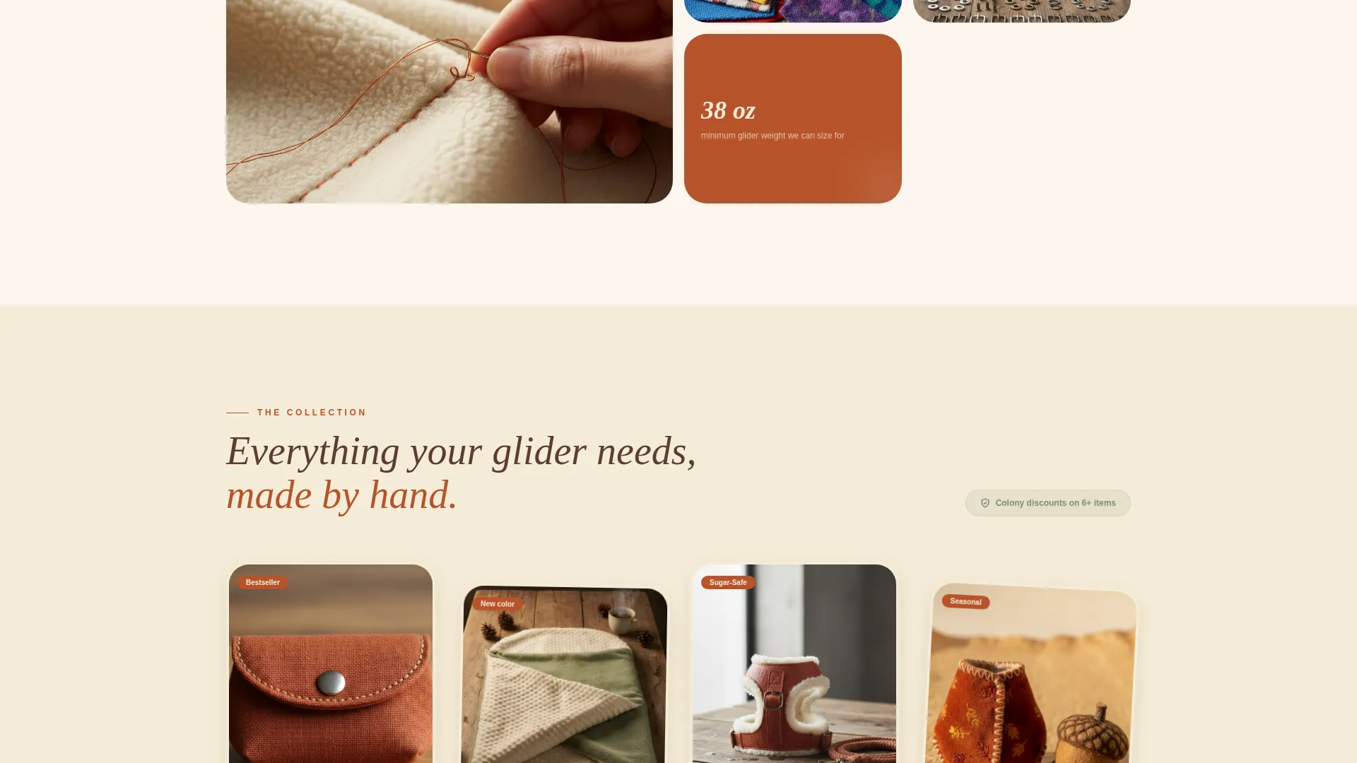 Handcrafted Sugar Glider Accessories Landing Page Template