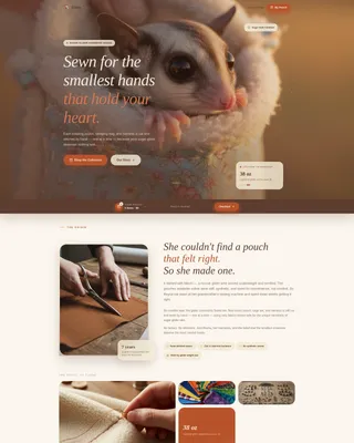 Handcrafted Sugar Glider Accessories Landing Page Template