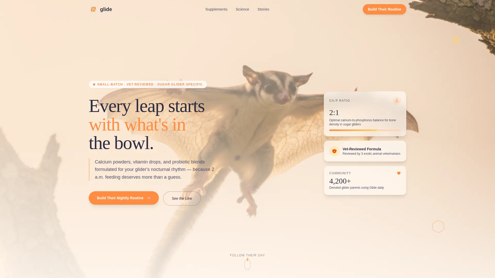 Sugar Glider Supplement Landing Page Template
