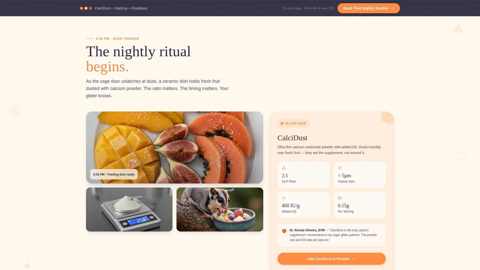 Sugar Glider Supplement Landing Page Template