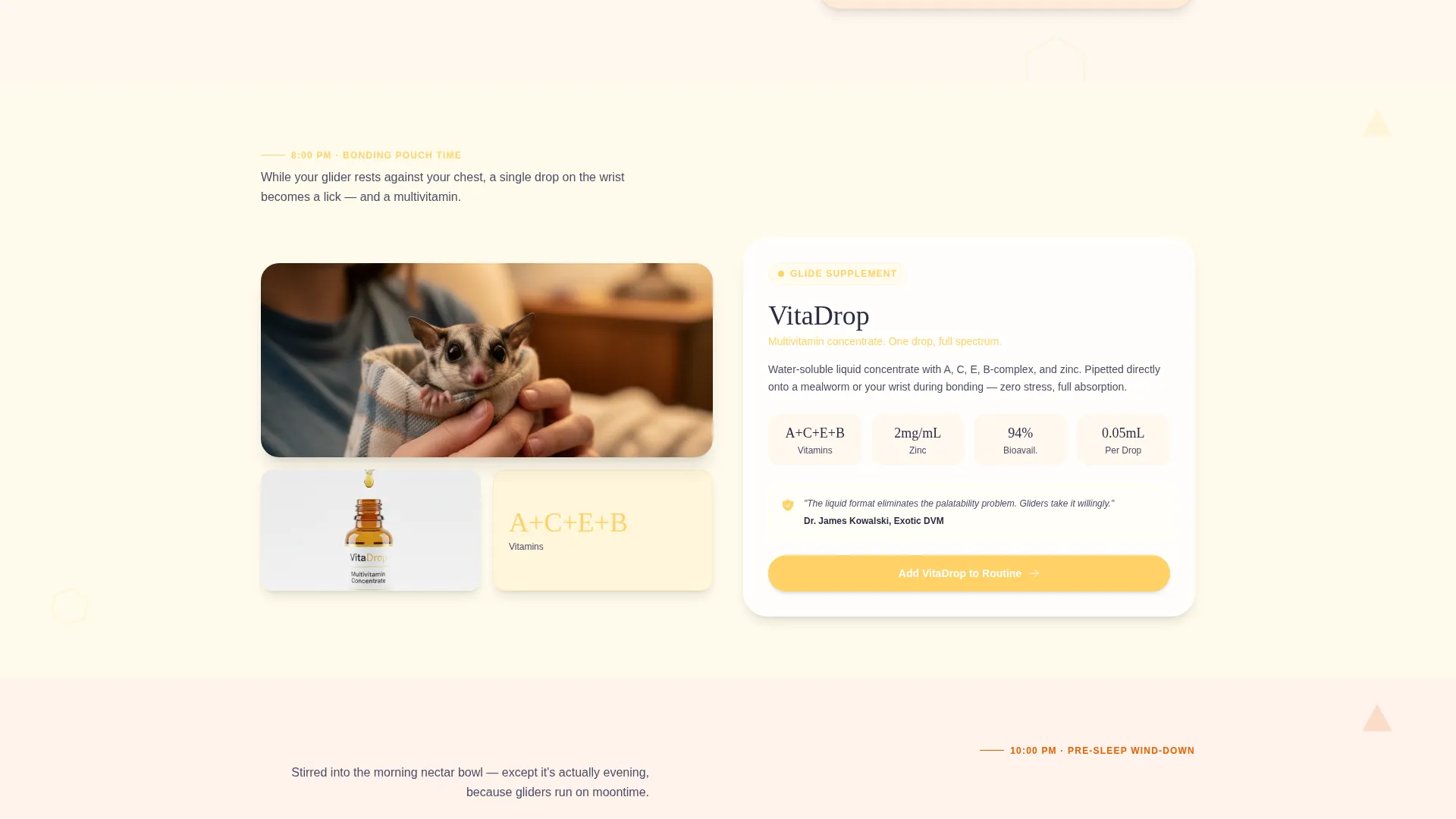 Sugar Glider Supplement Landing Page Template