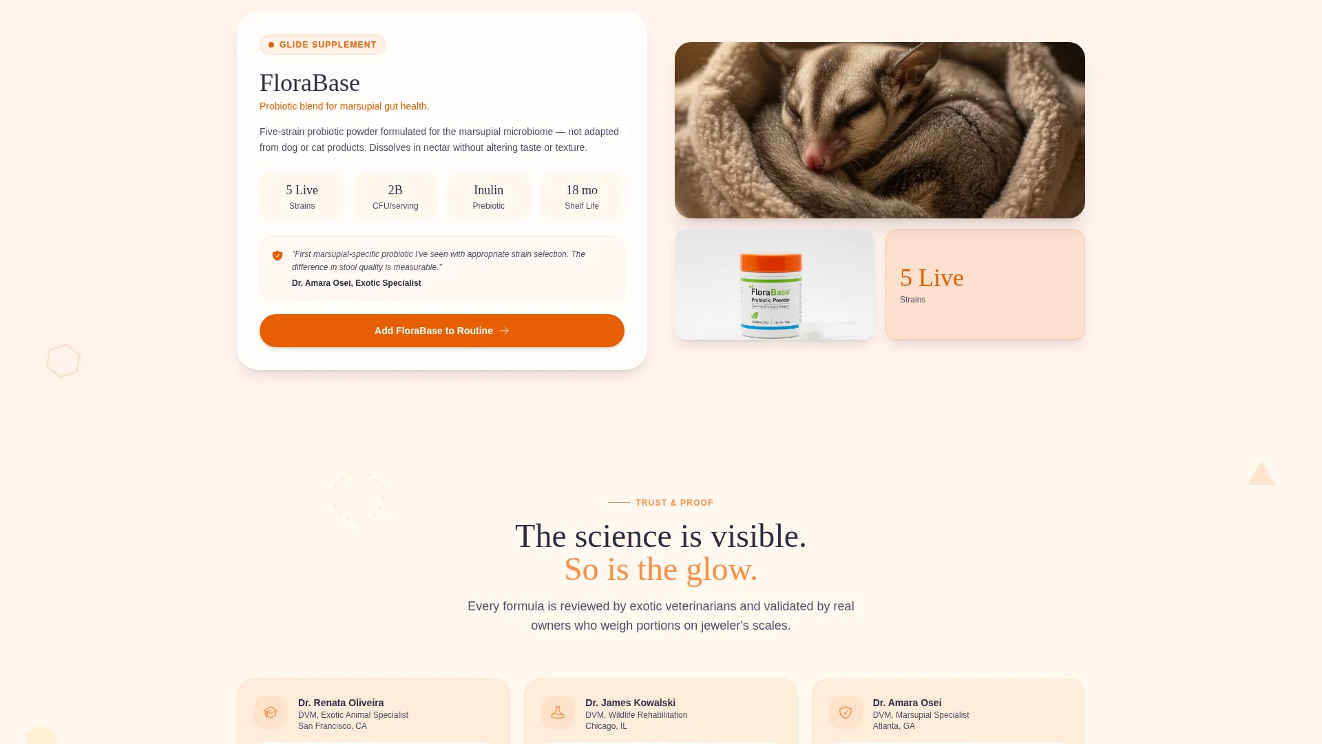 Sugar Glider Supplement Landing Page Template