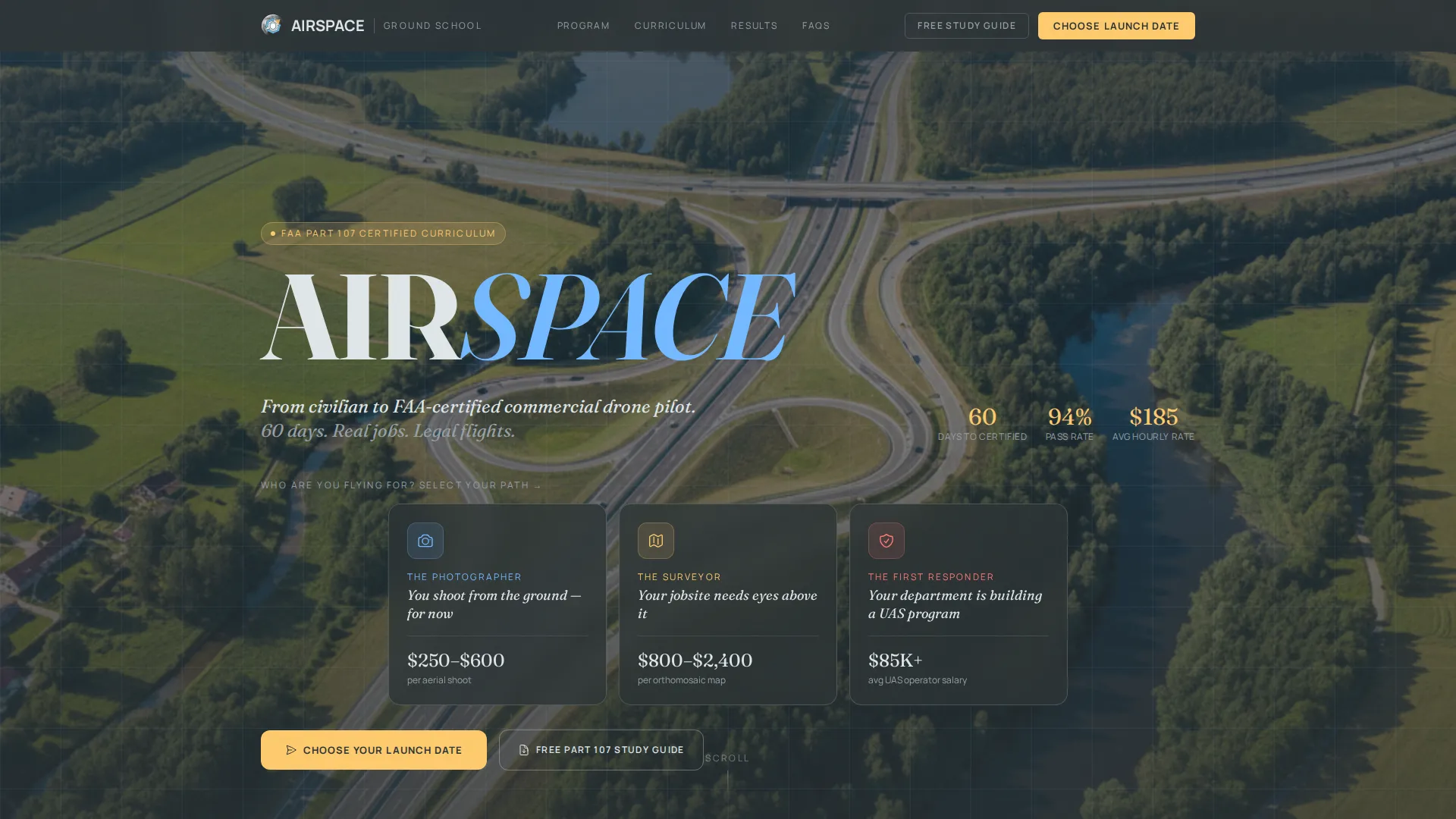 Drone Pilot Course Landing Page Template