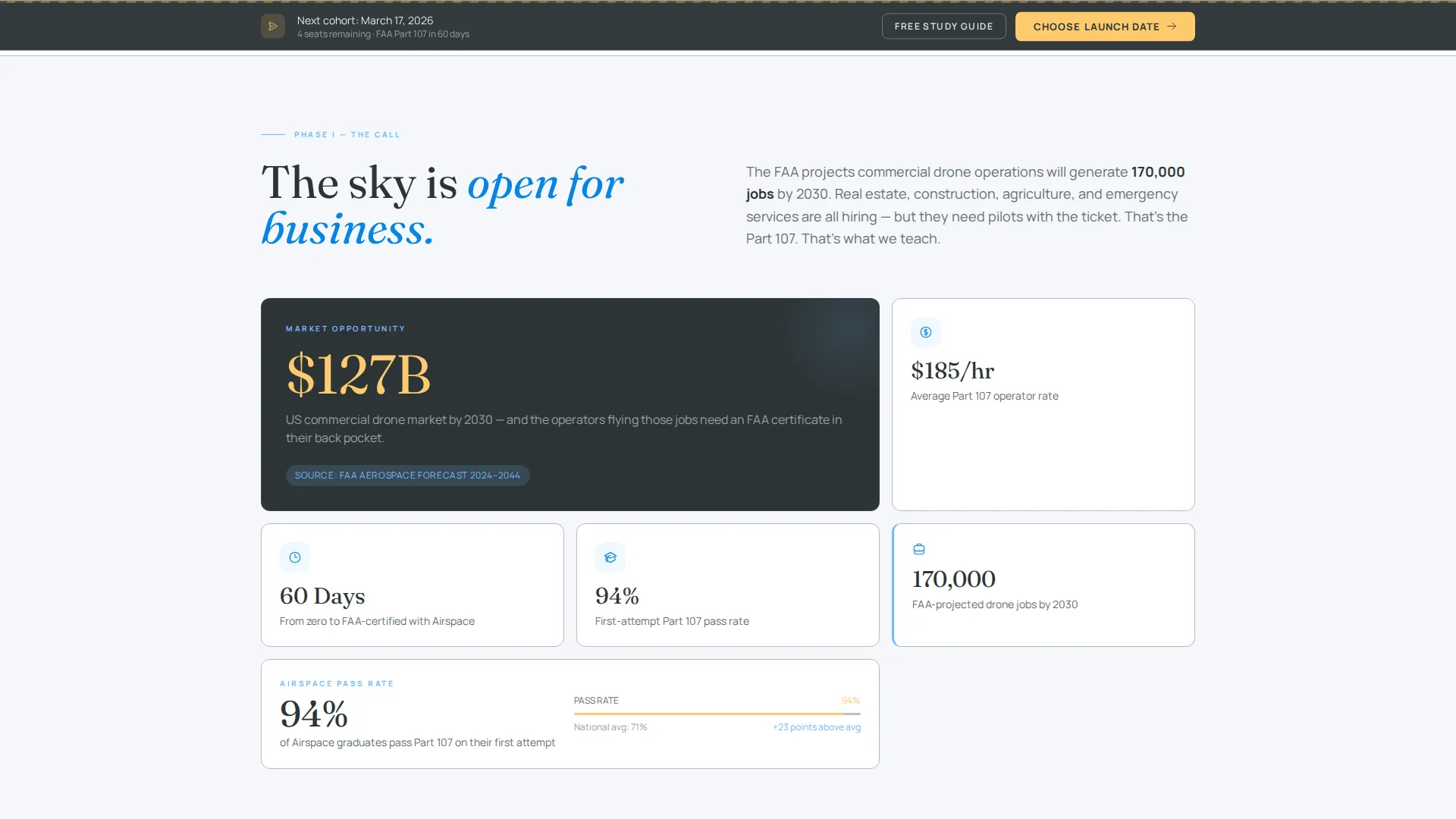 Drone Pilot Course Landing Page Template