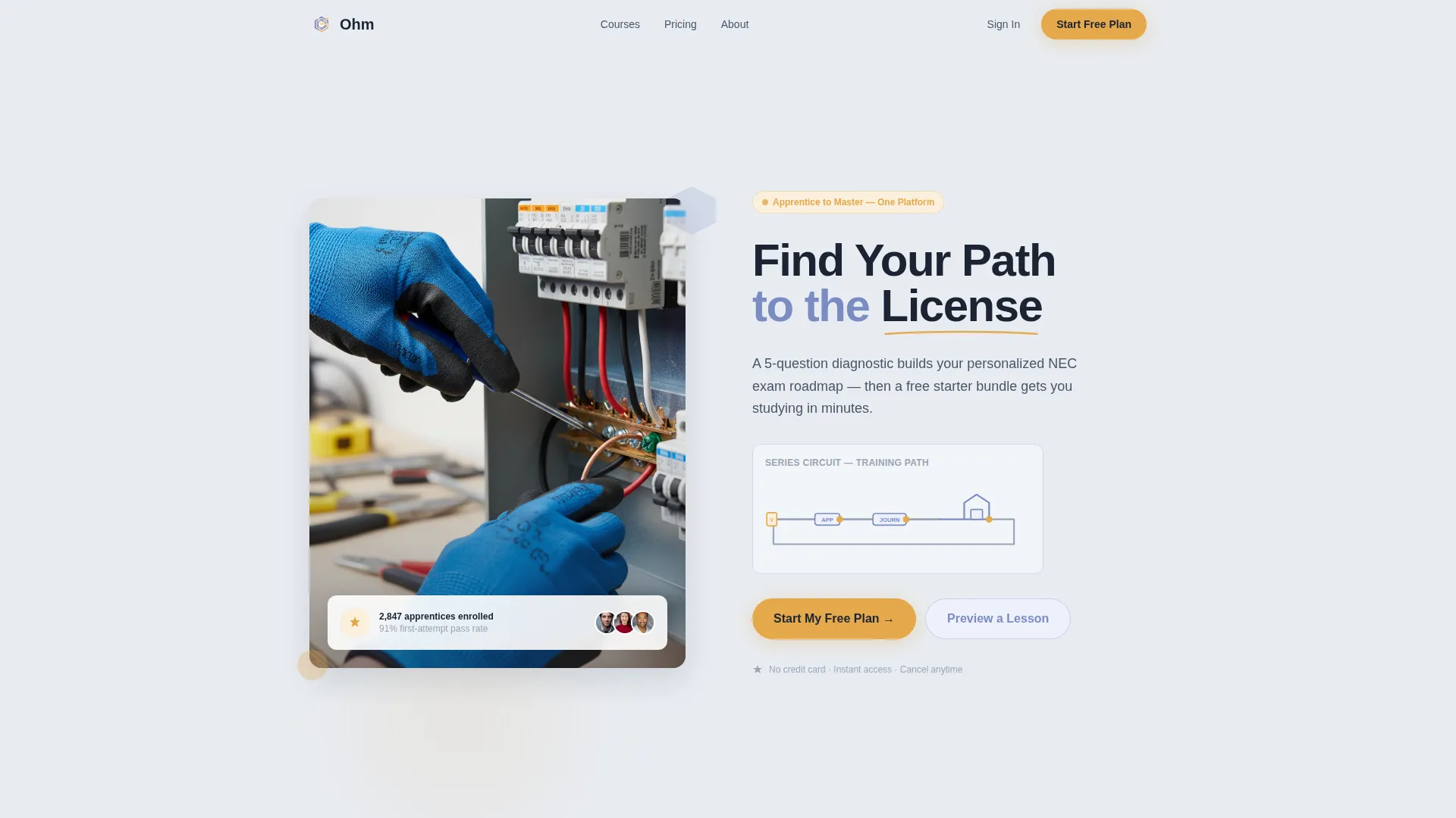 Electrician Training Landing Page Template