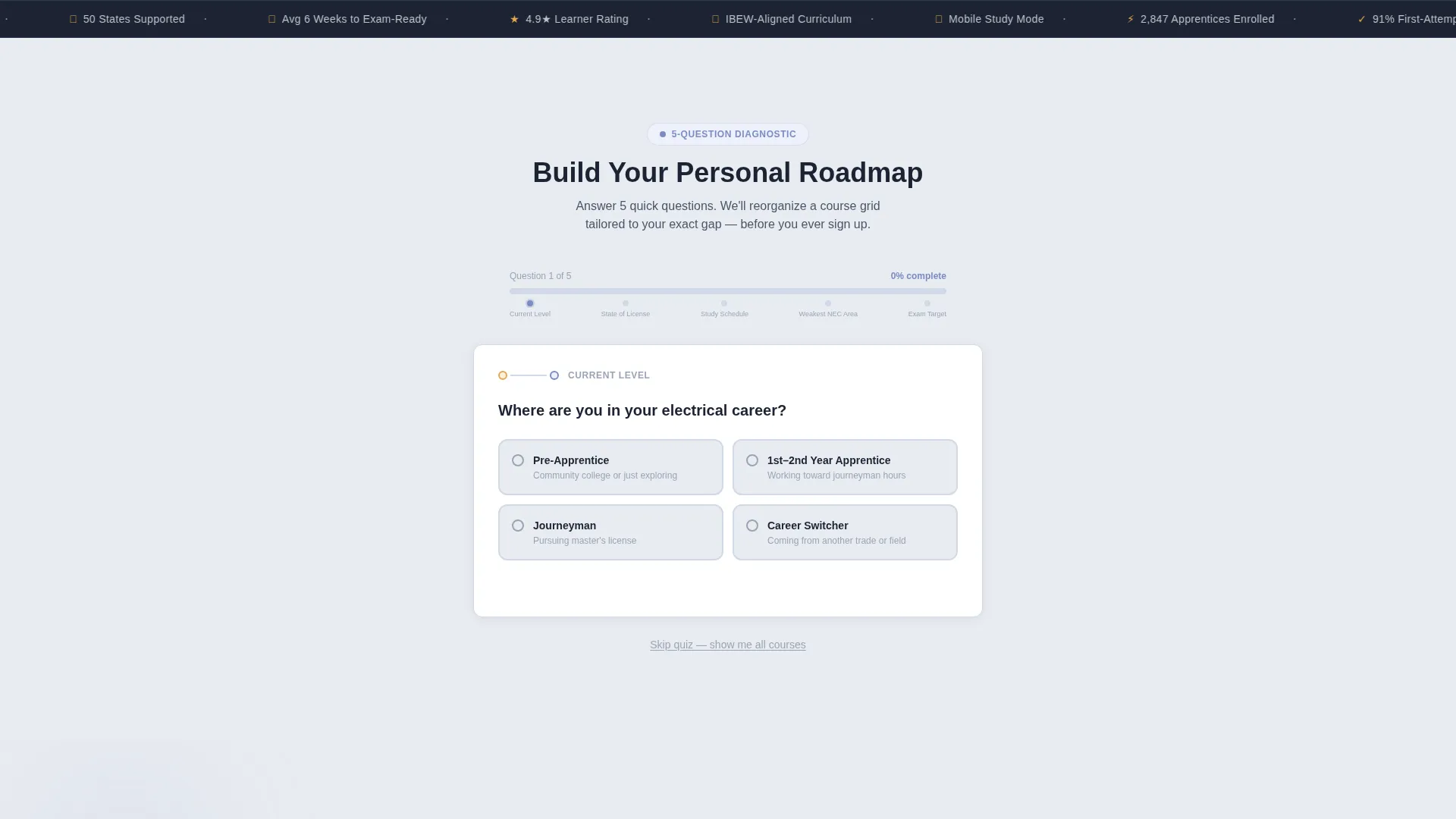 Electrician Training Landing Page Template