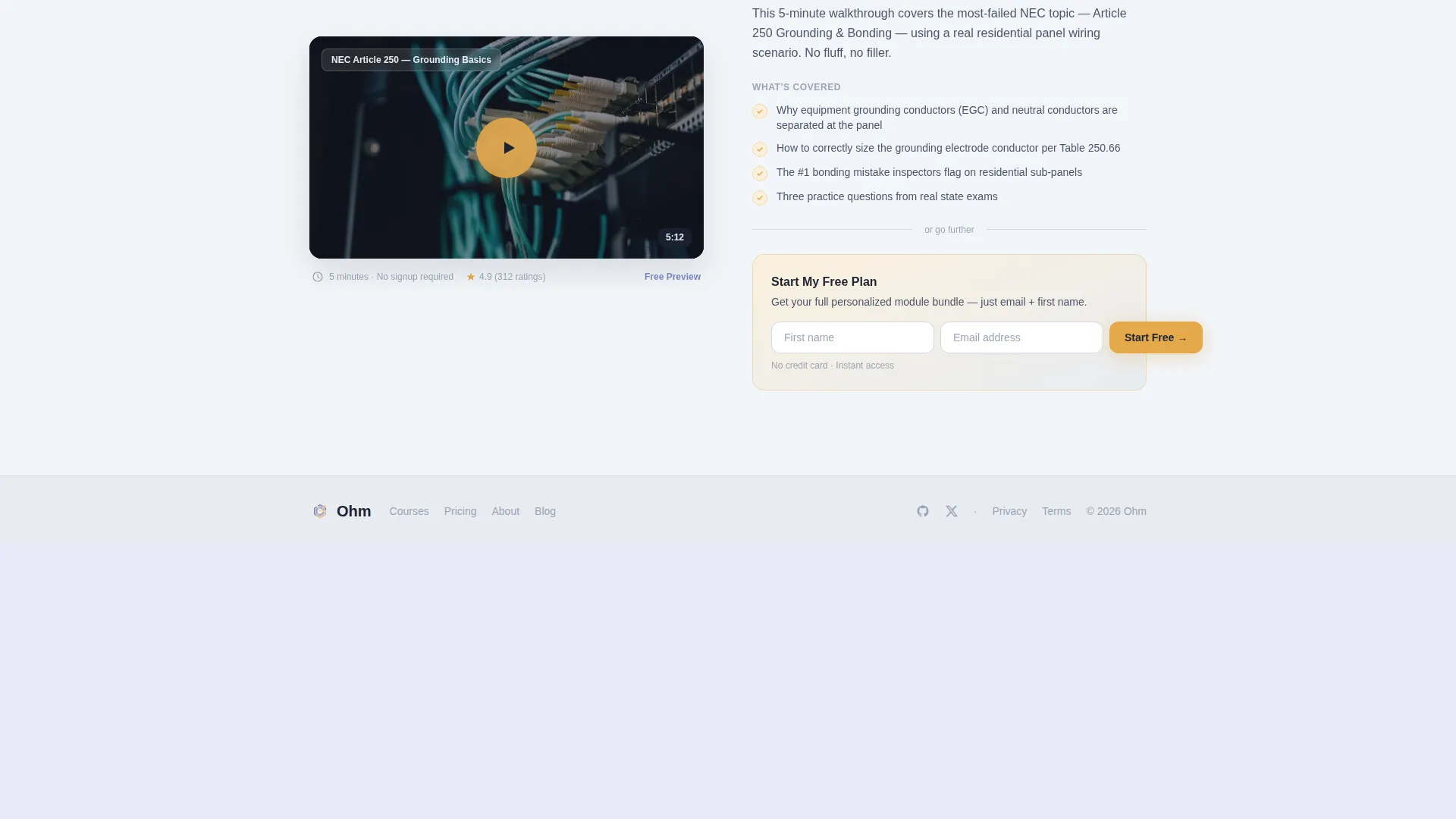 Electrician Training Landing Page Template