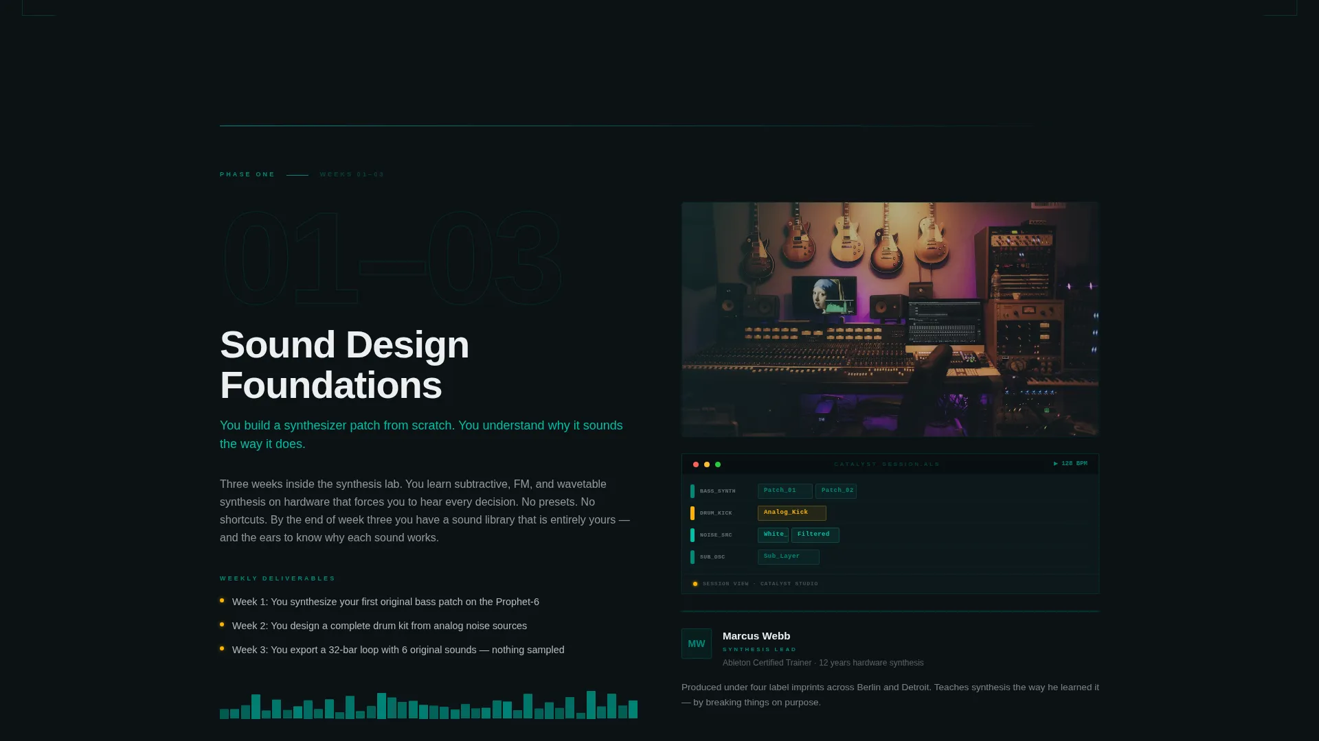 Electronic Music Production School Landing Page