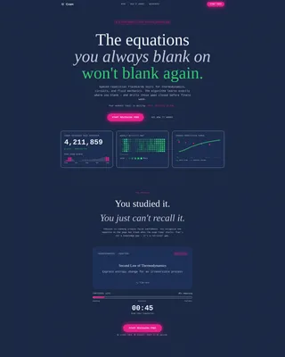 Engineering Flashcard & Spaced-Repetition Landing Page