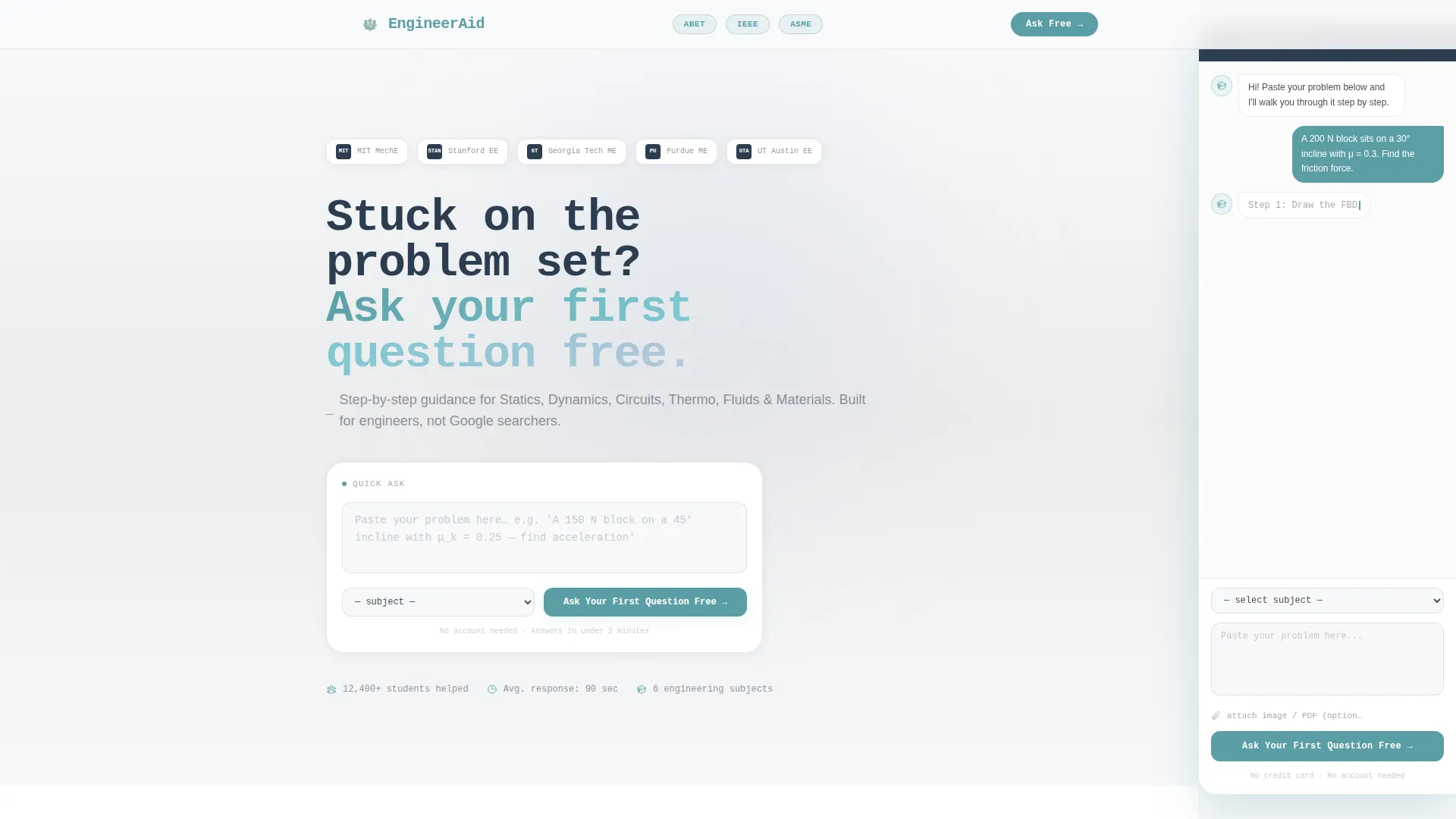 Engineering Homework Help Landing Page Template