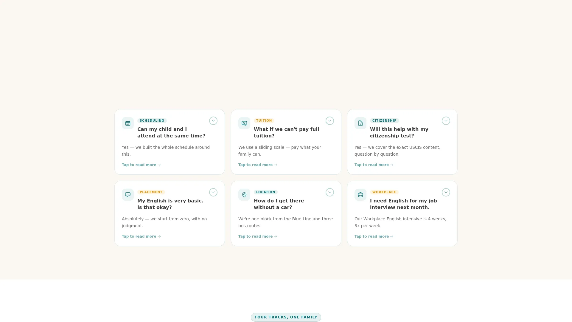 ESL School Landing Page Template for Immigrant Families
