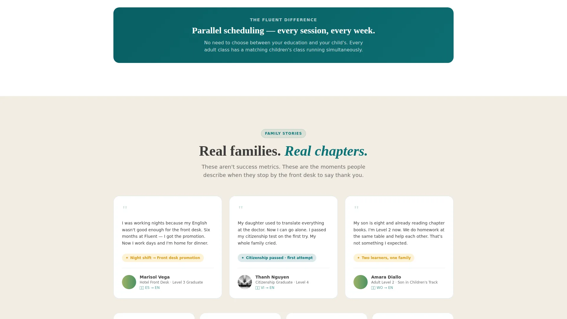 ESL School Landing Page Template for Immigrant Families