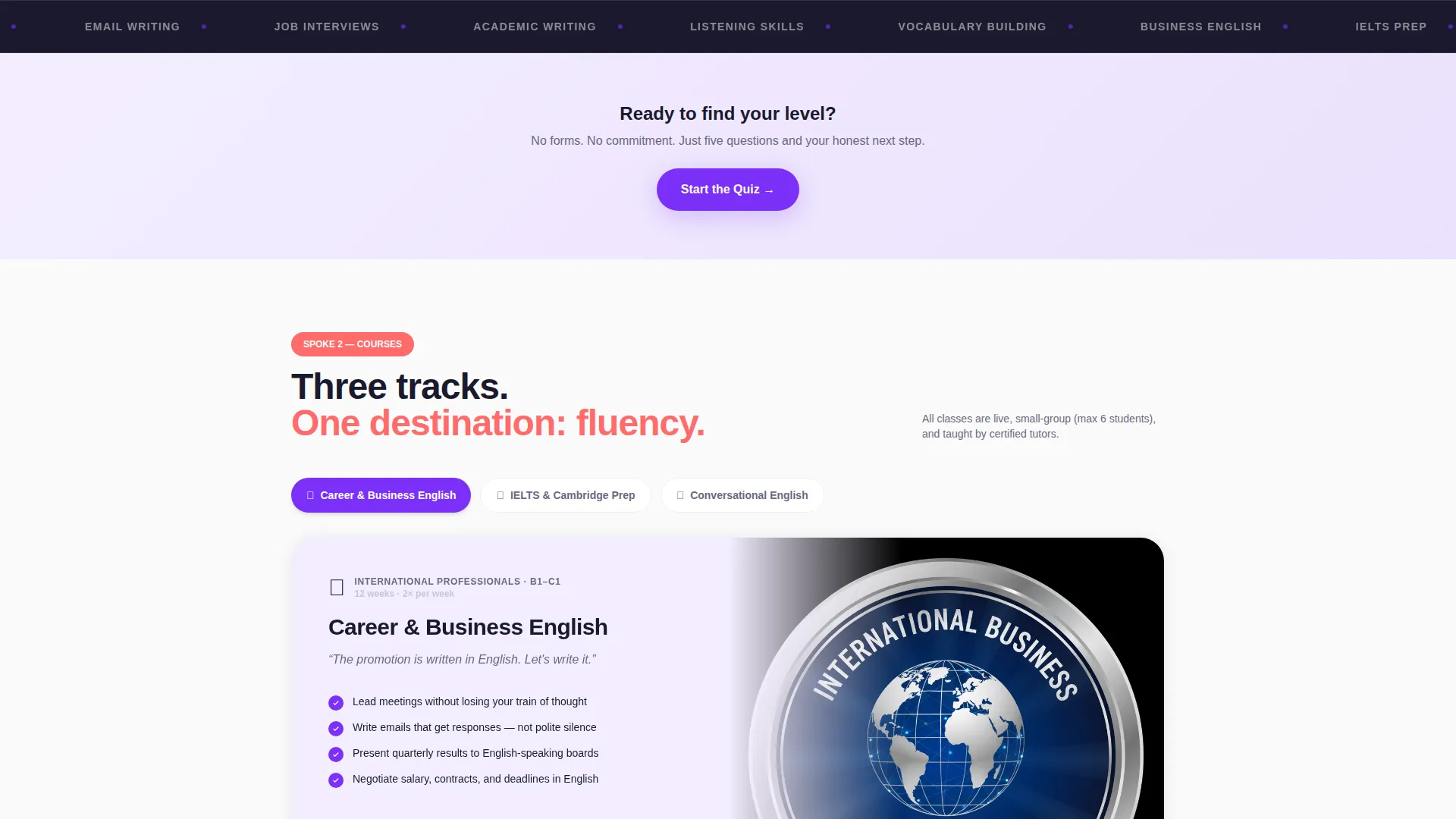 Playful ESL Landing Page Template for English Schools