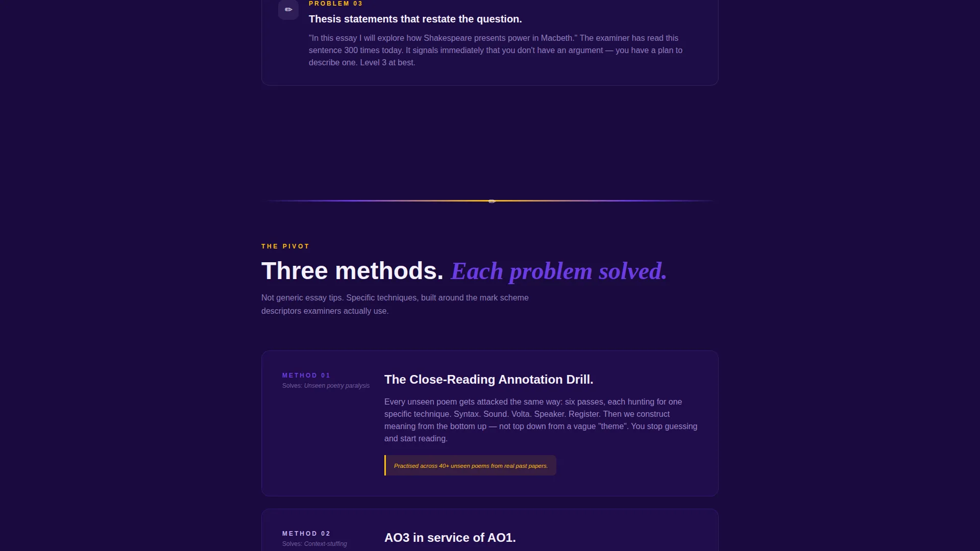 English Literature Exam Prep Landing Page