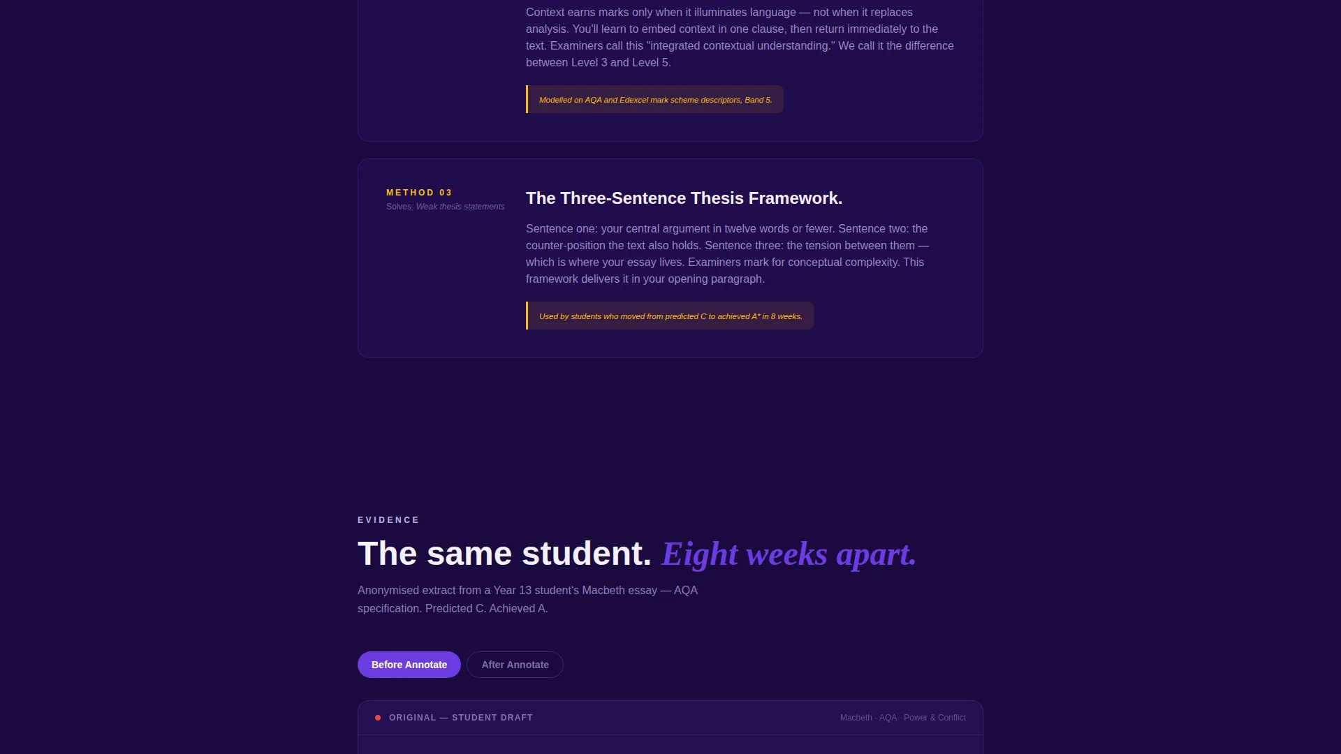 English Literature Exam Prep Landing Page
