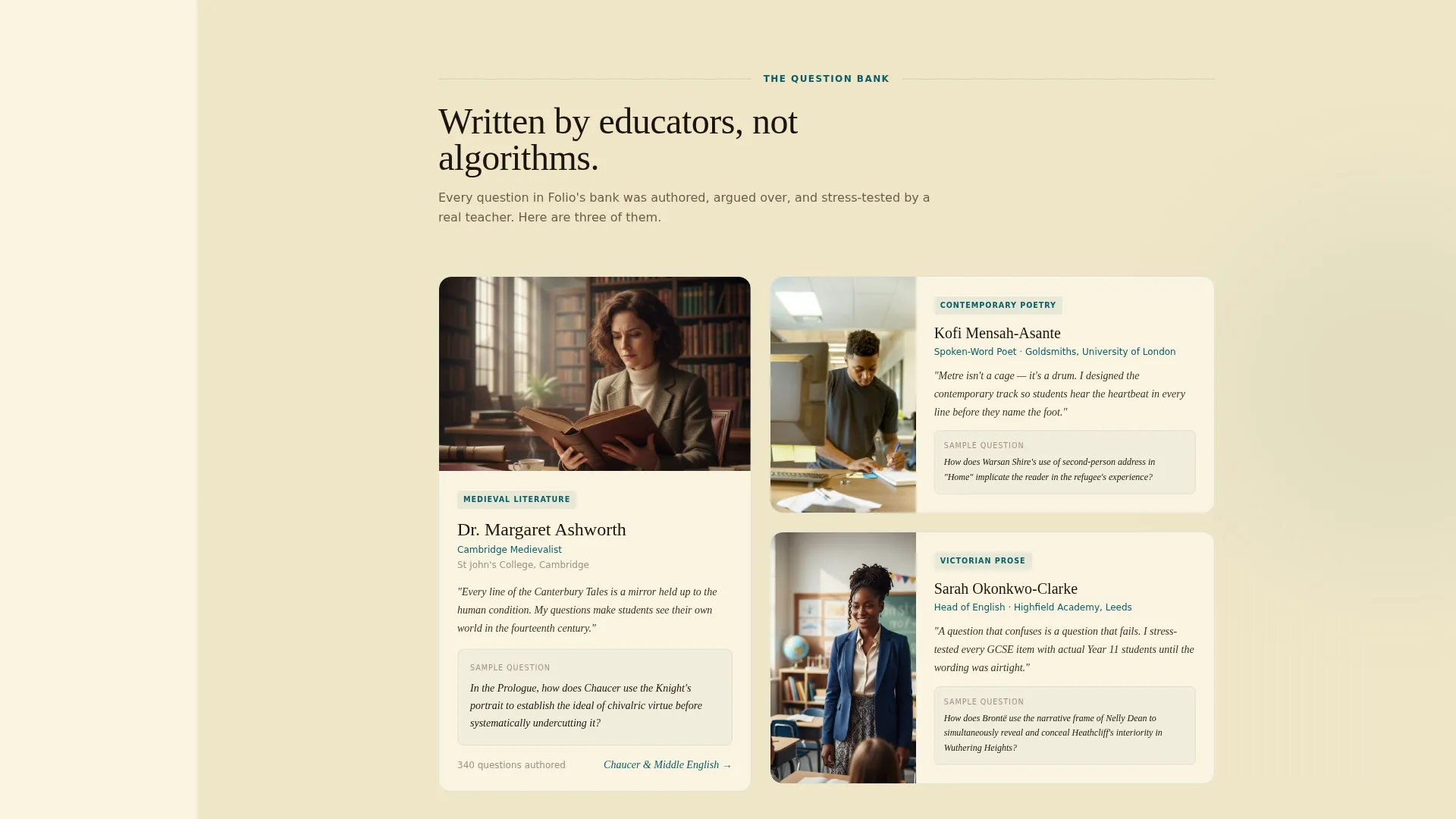 English Literature Quiz App Landing Page Template