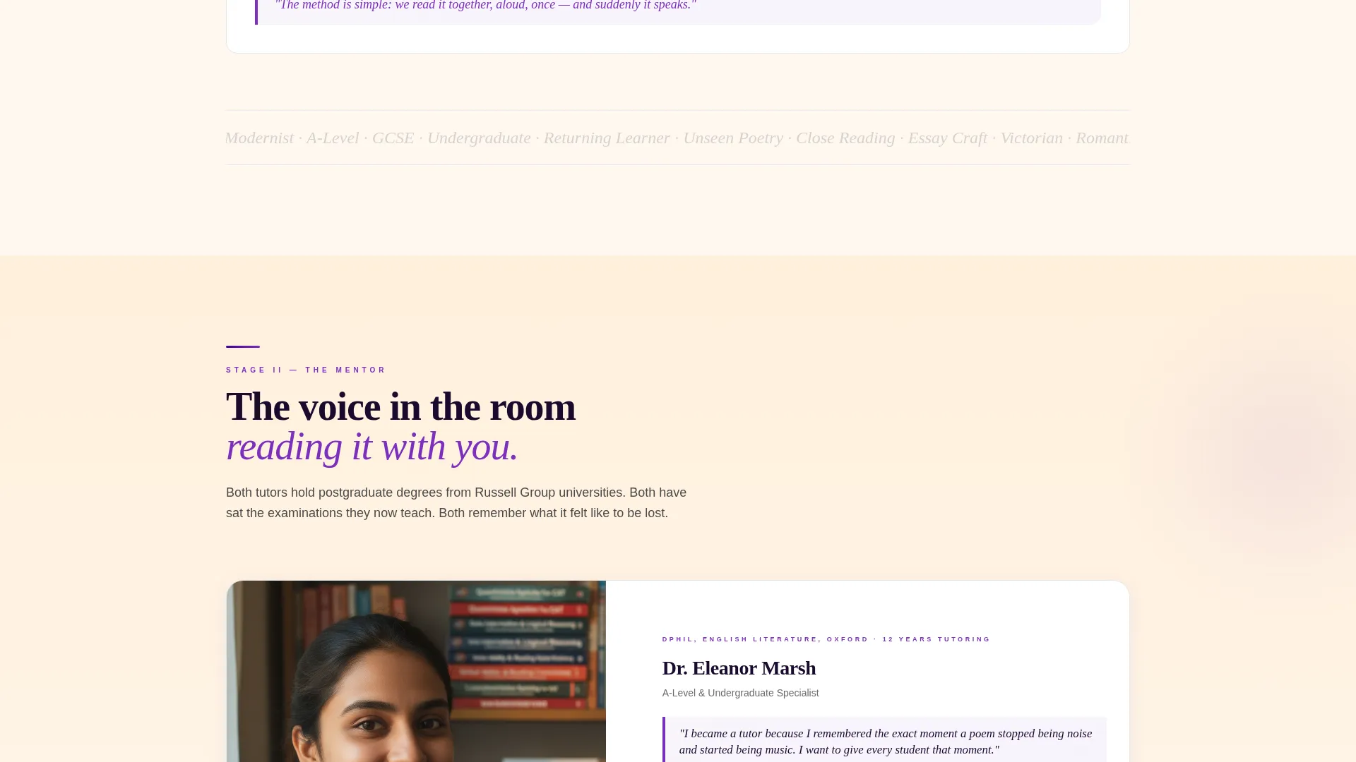 English Literature Tutoring Landing Page Template