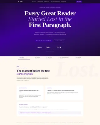 English Literature Tutoring Landing Page Template