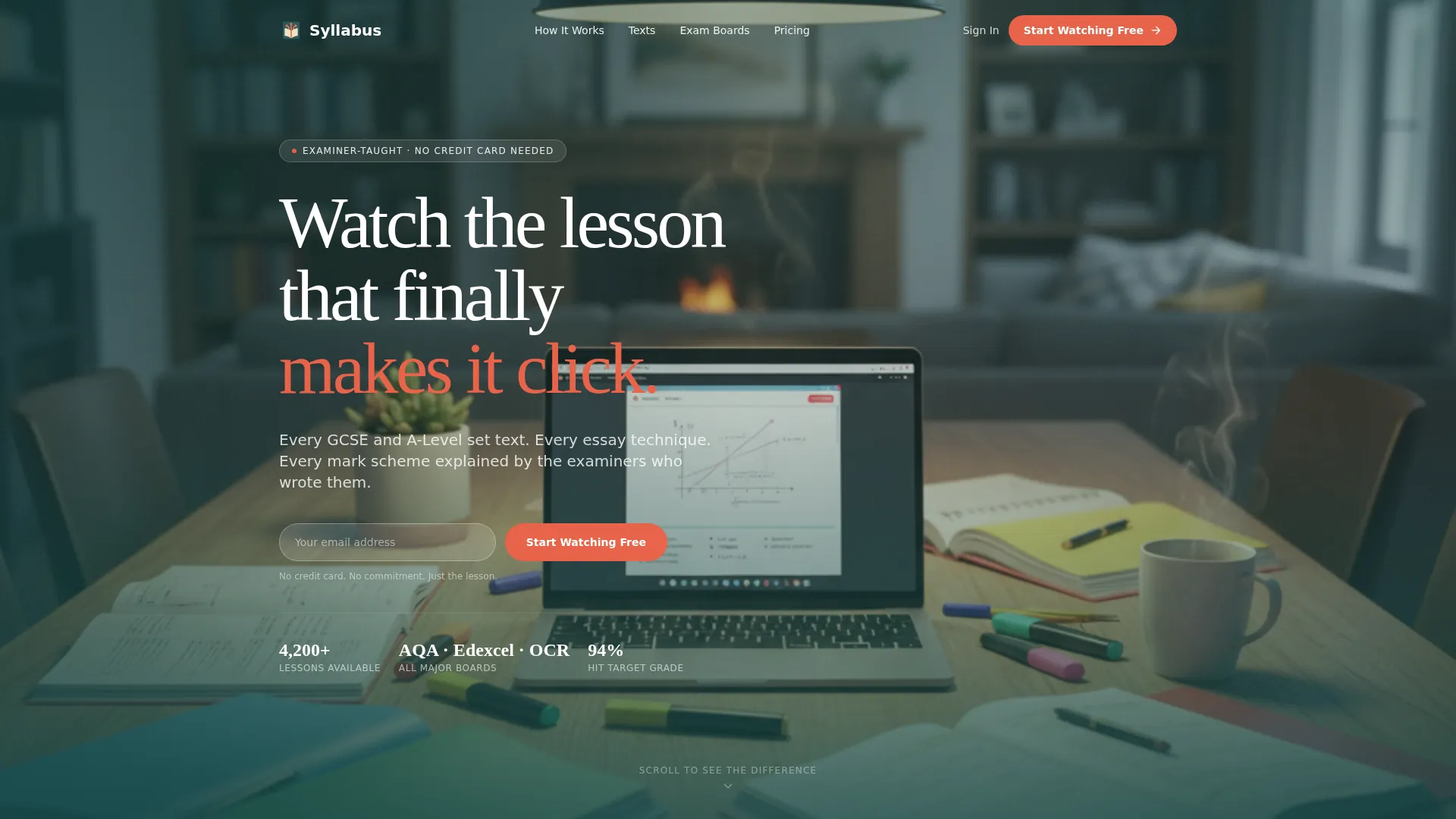 English Literature Video Lesson Landing Page Template