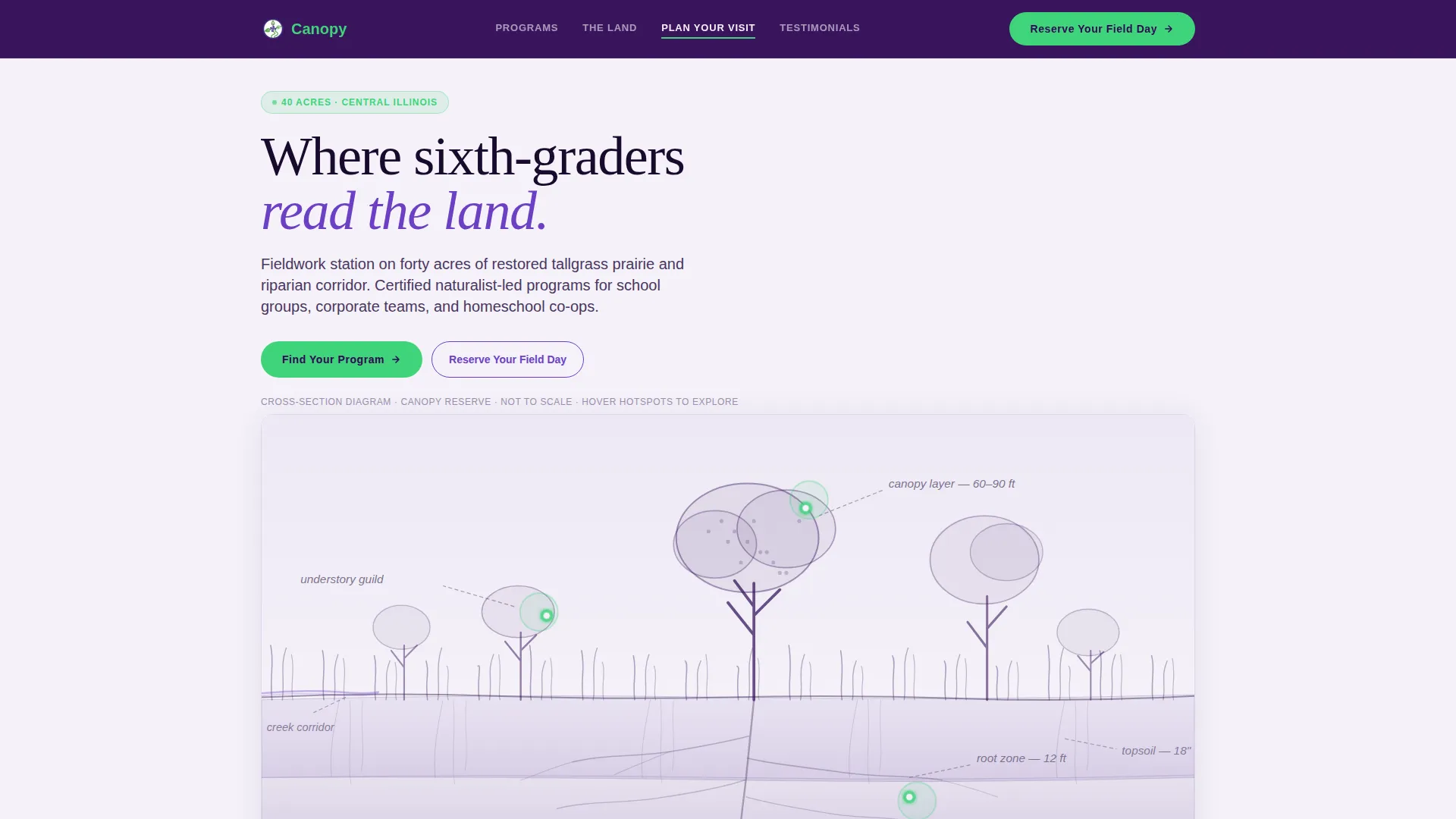 Environmental Education Center Landing Page Template