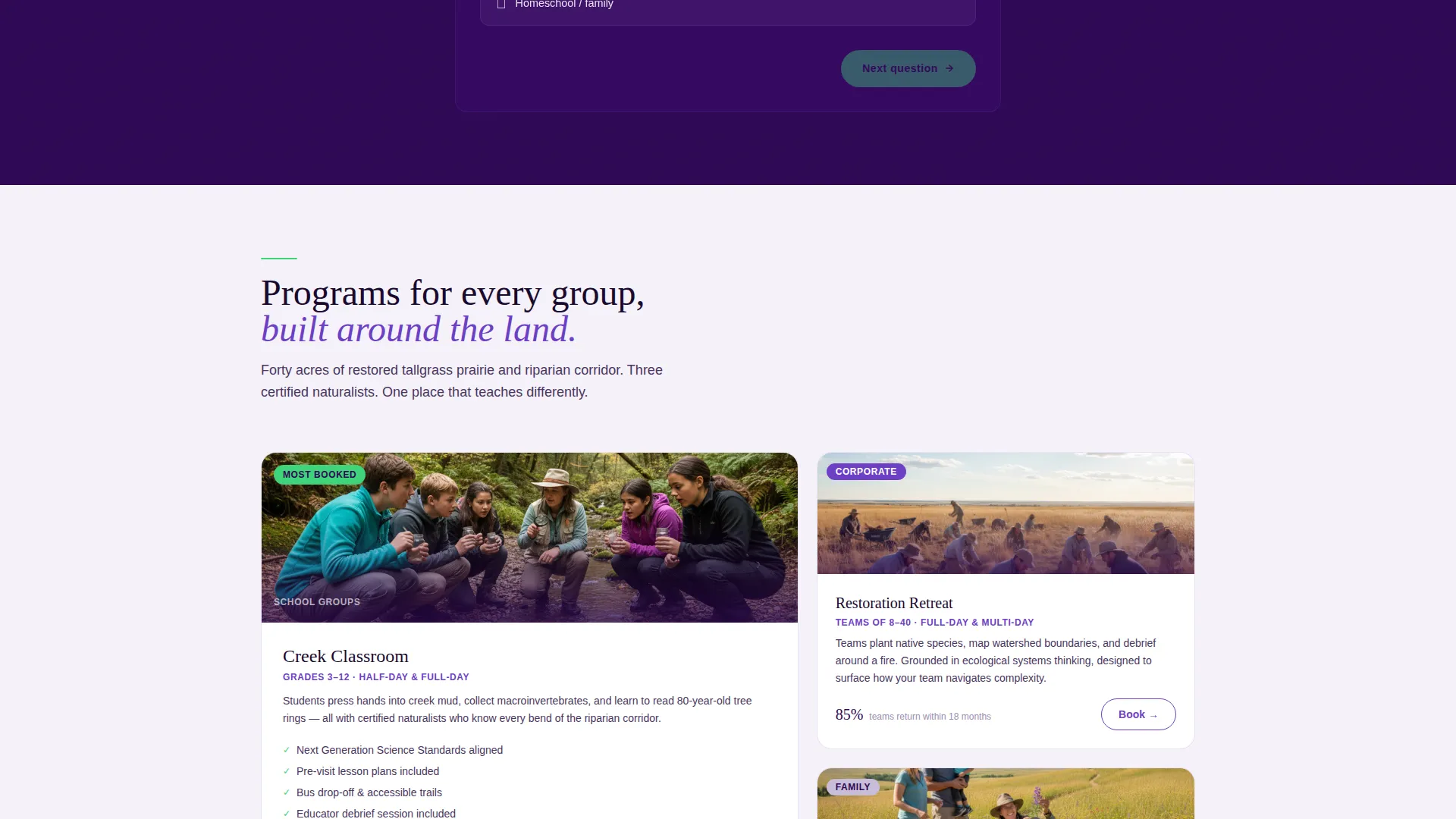 Environmental Education Center Landing Page Template