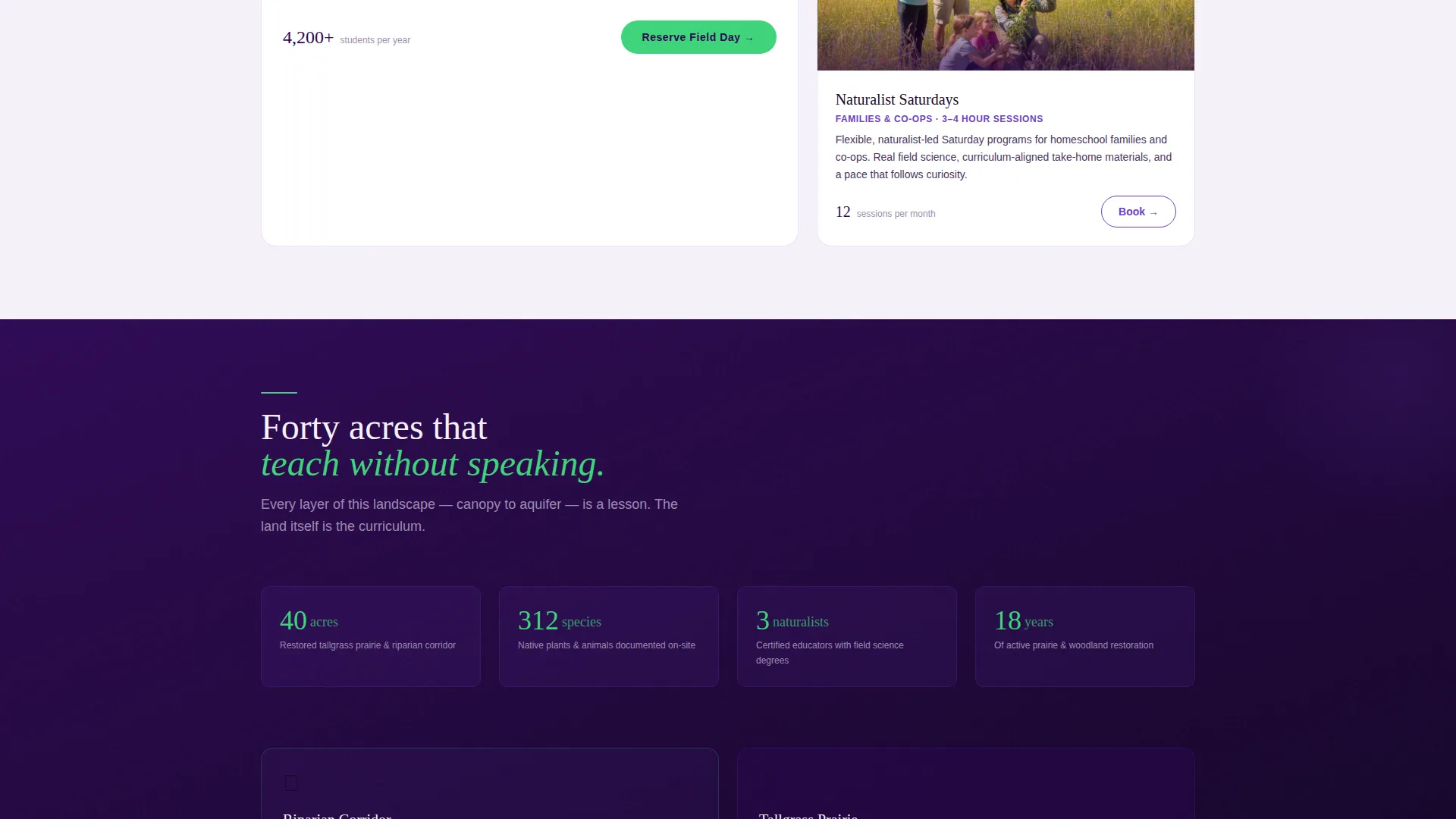 Environmental Education Center Landing Page Template