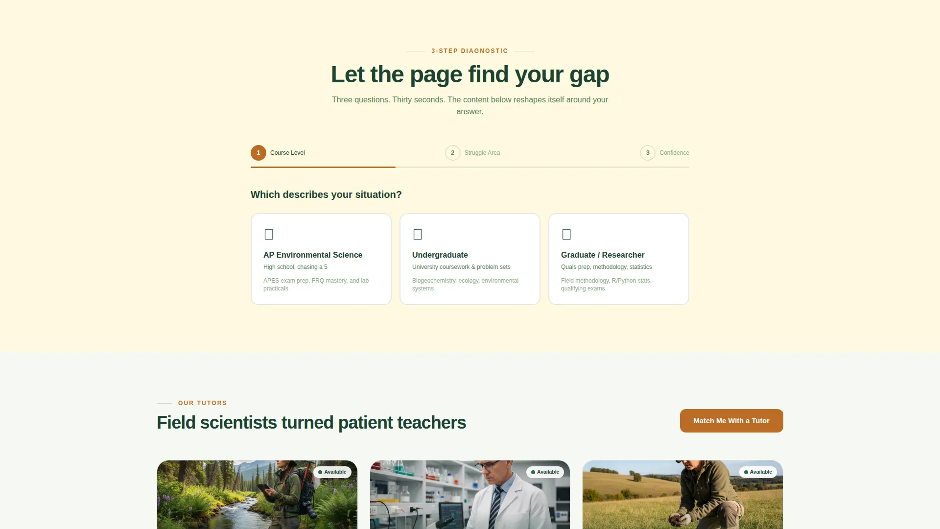Environmental Science Tutoring Landing Page Template