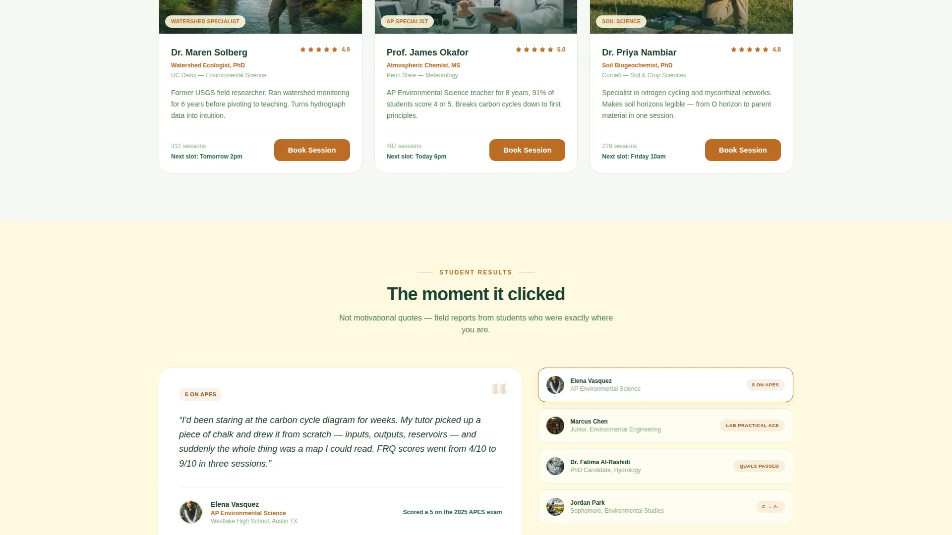 Environmental Science Tutoring Landing Page Template