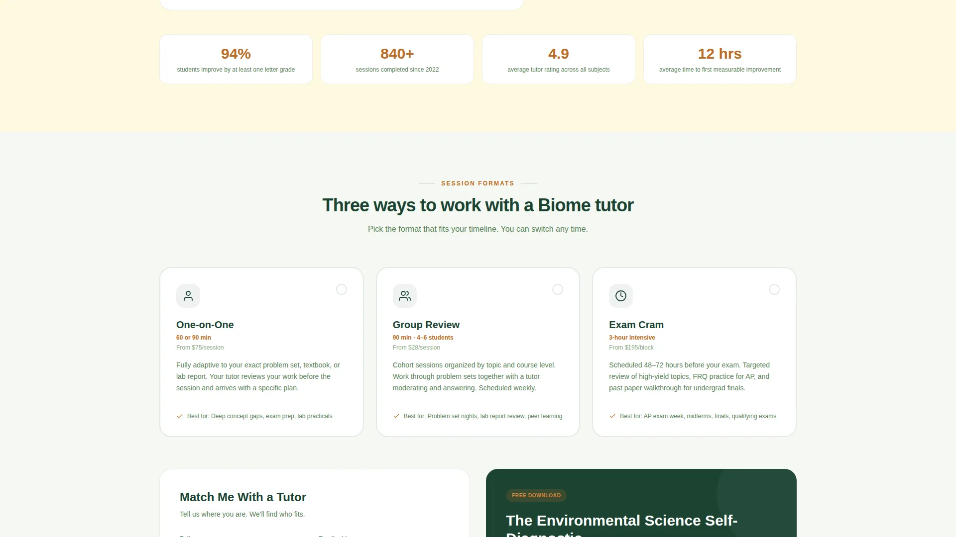 Environmental Science Tutoring Landing Page Template