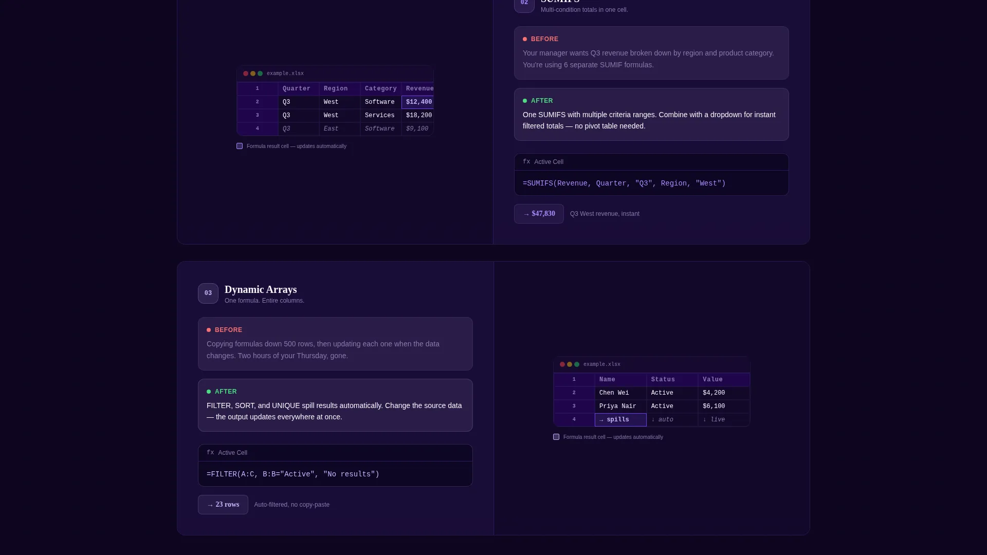 Powerful Excel Landing Page Template