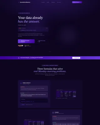 Powerful Excel Landing Page Template