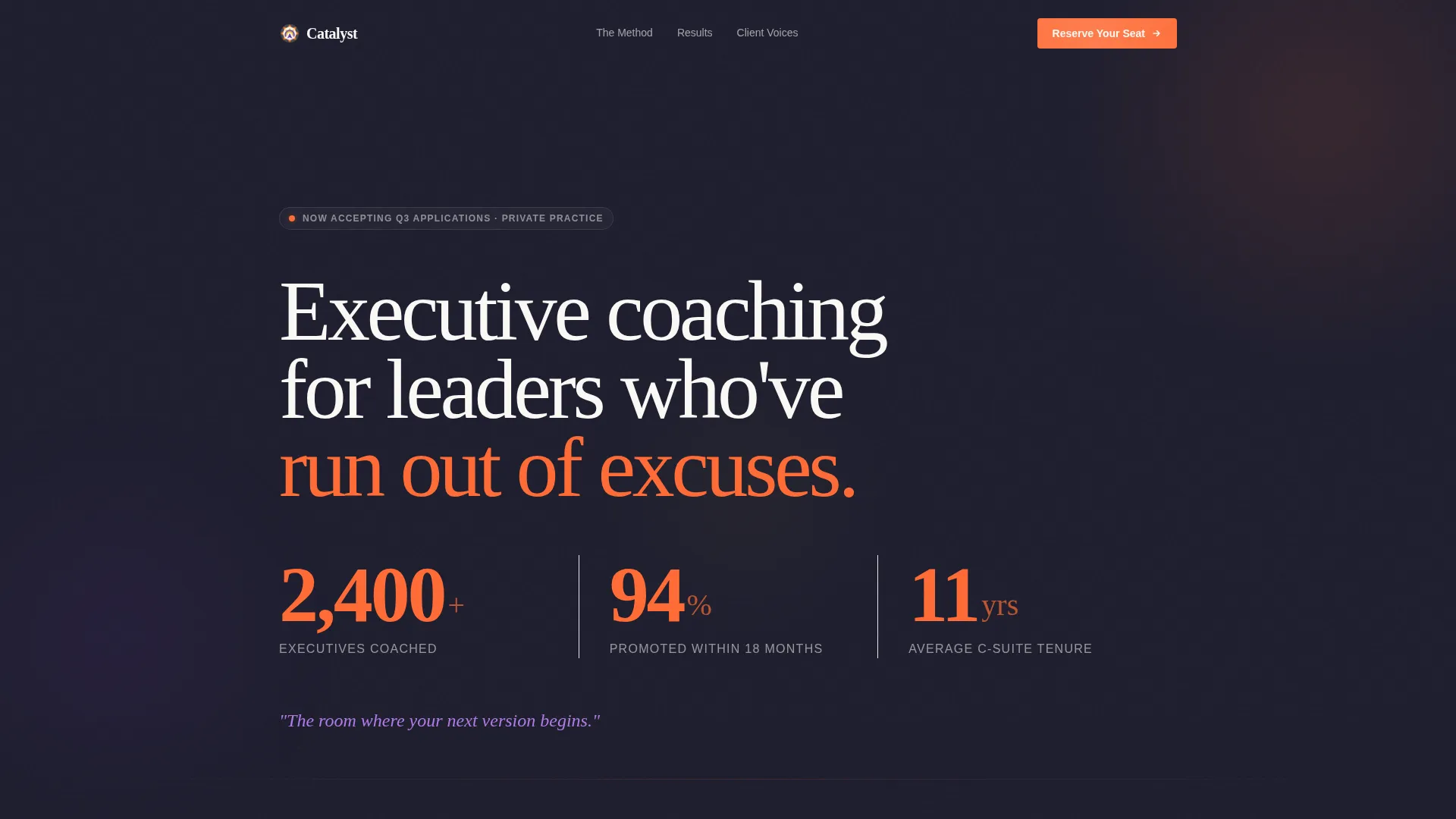 Visionary Executive Coaching Landing Page Template