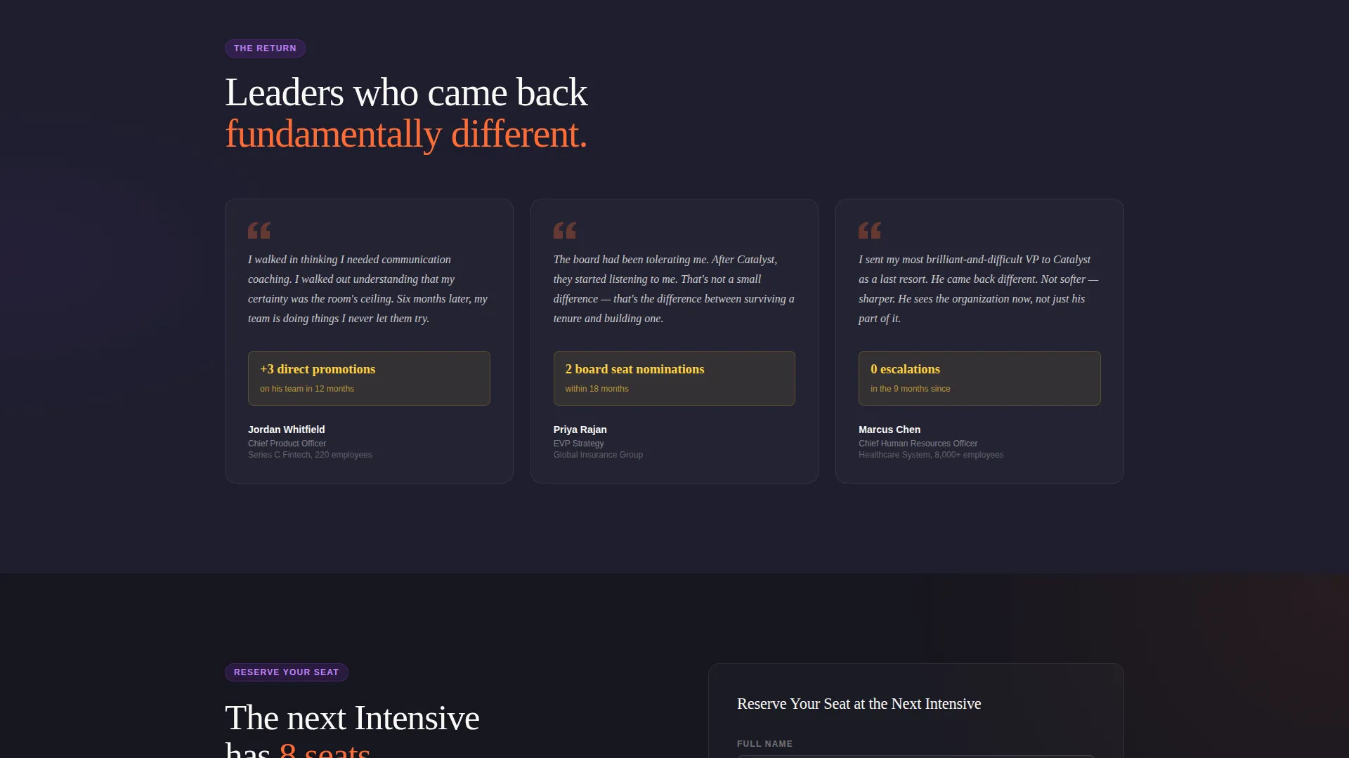 Visionary Executive Coaching Landing Page Template