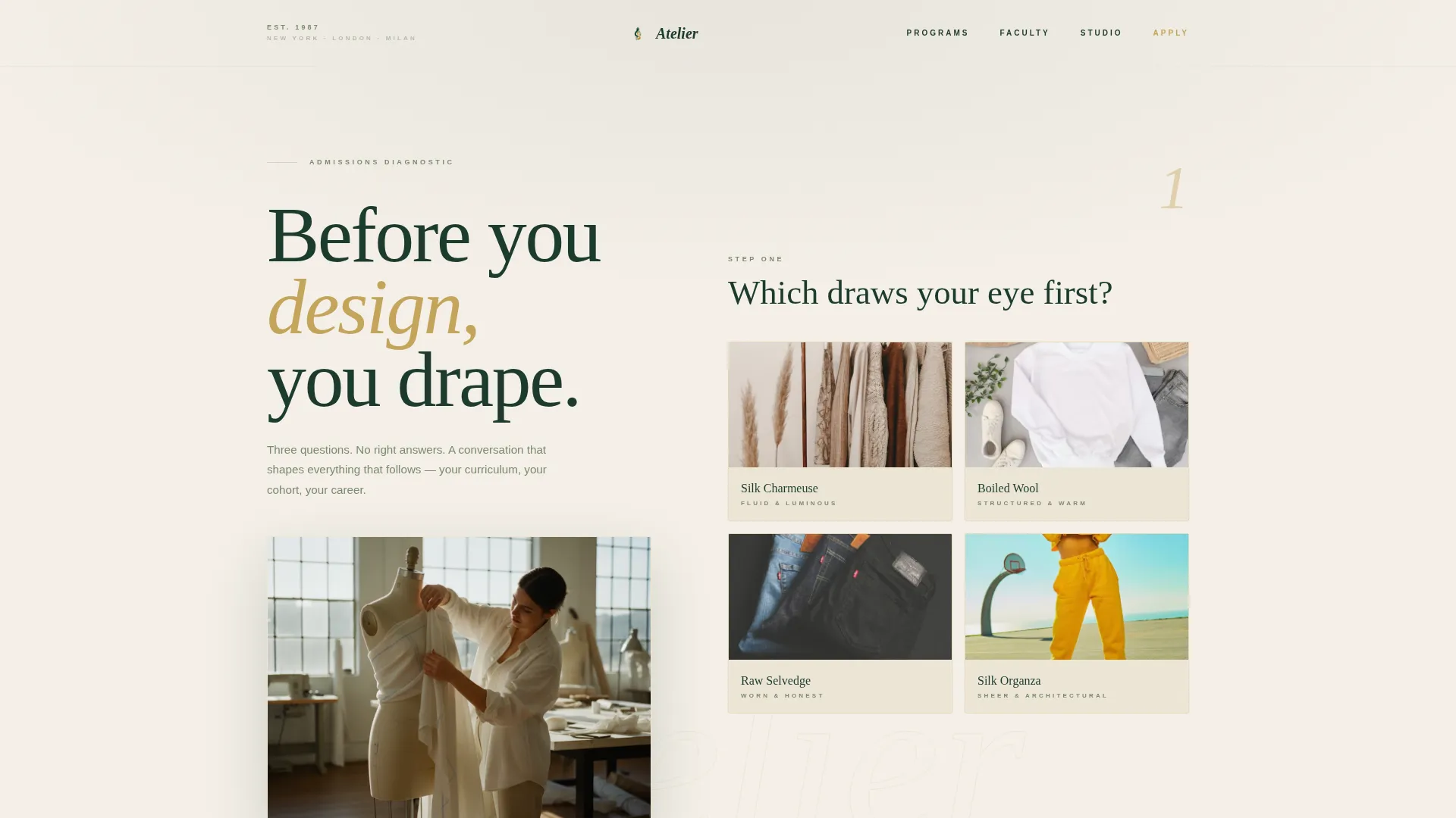 Fashion Design Institute Landing Page Template