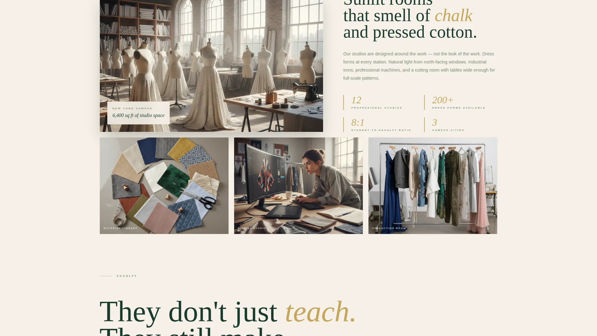 Fashion Design Institute Landing Page Template