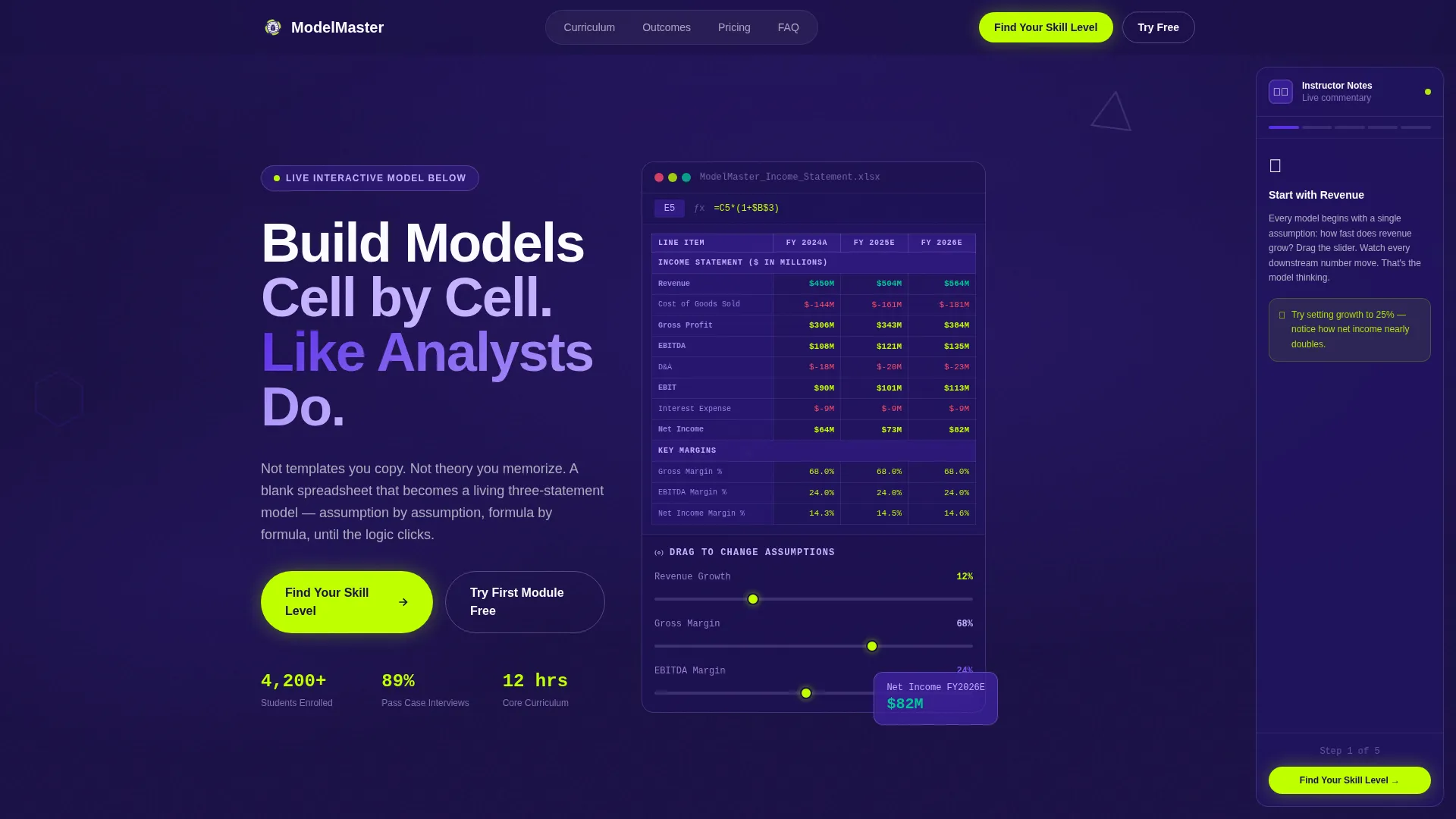 Financial Modeling Course Landing Page Template
