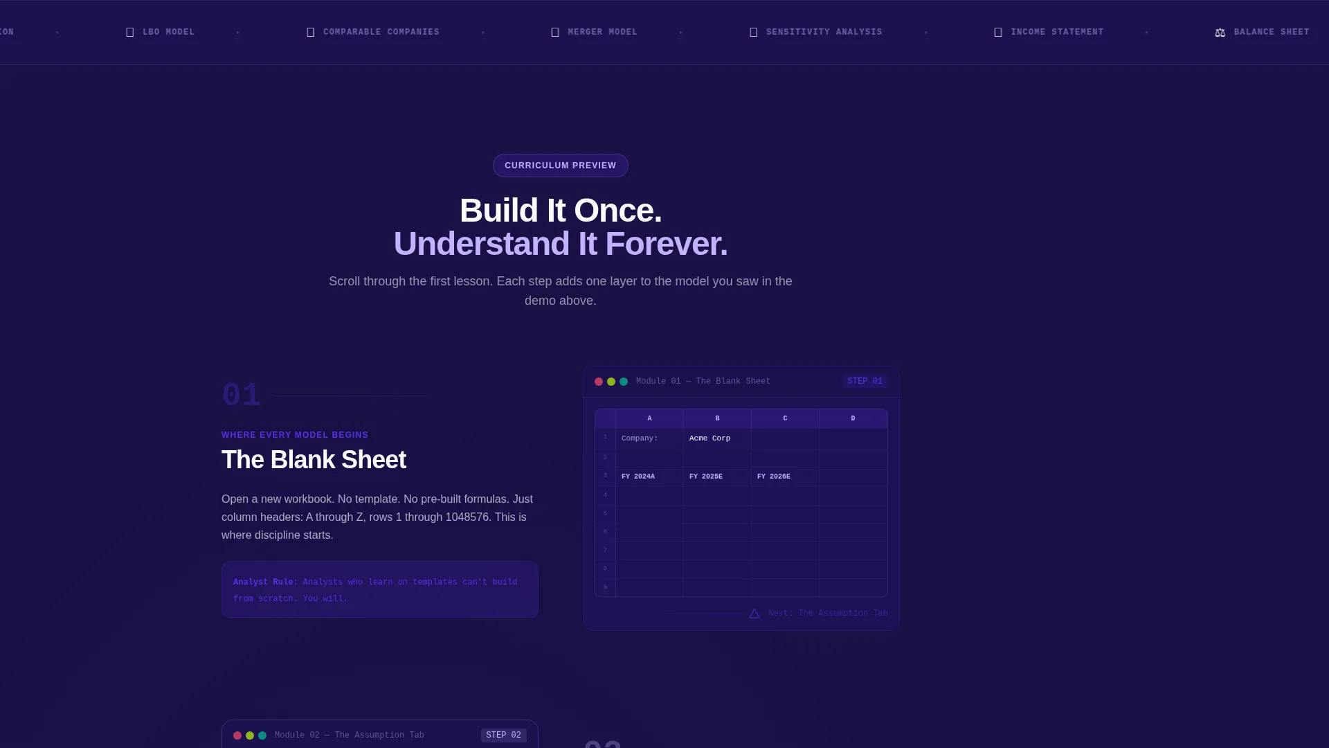 Financial Modeling Course Landing Page Template
