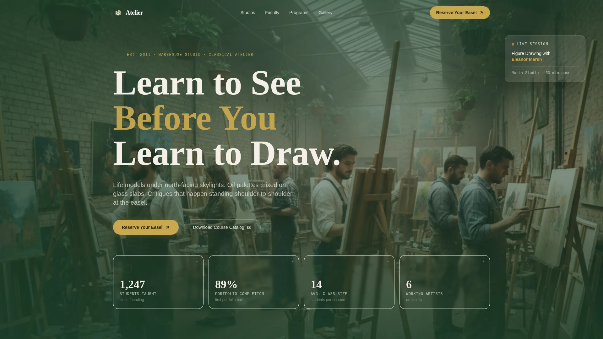 Fine Art Academy Landing Page Template