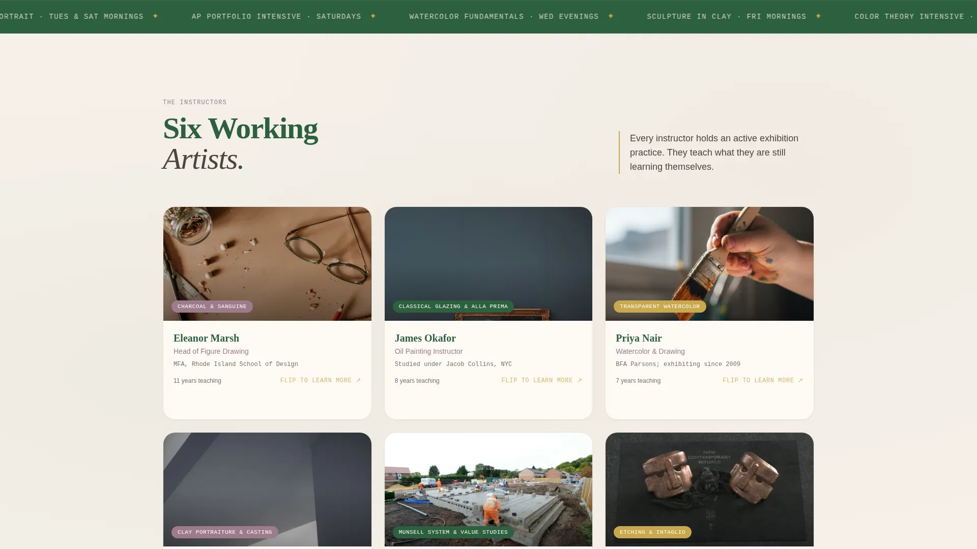 Fine Art Academy Landing Page Template