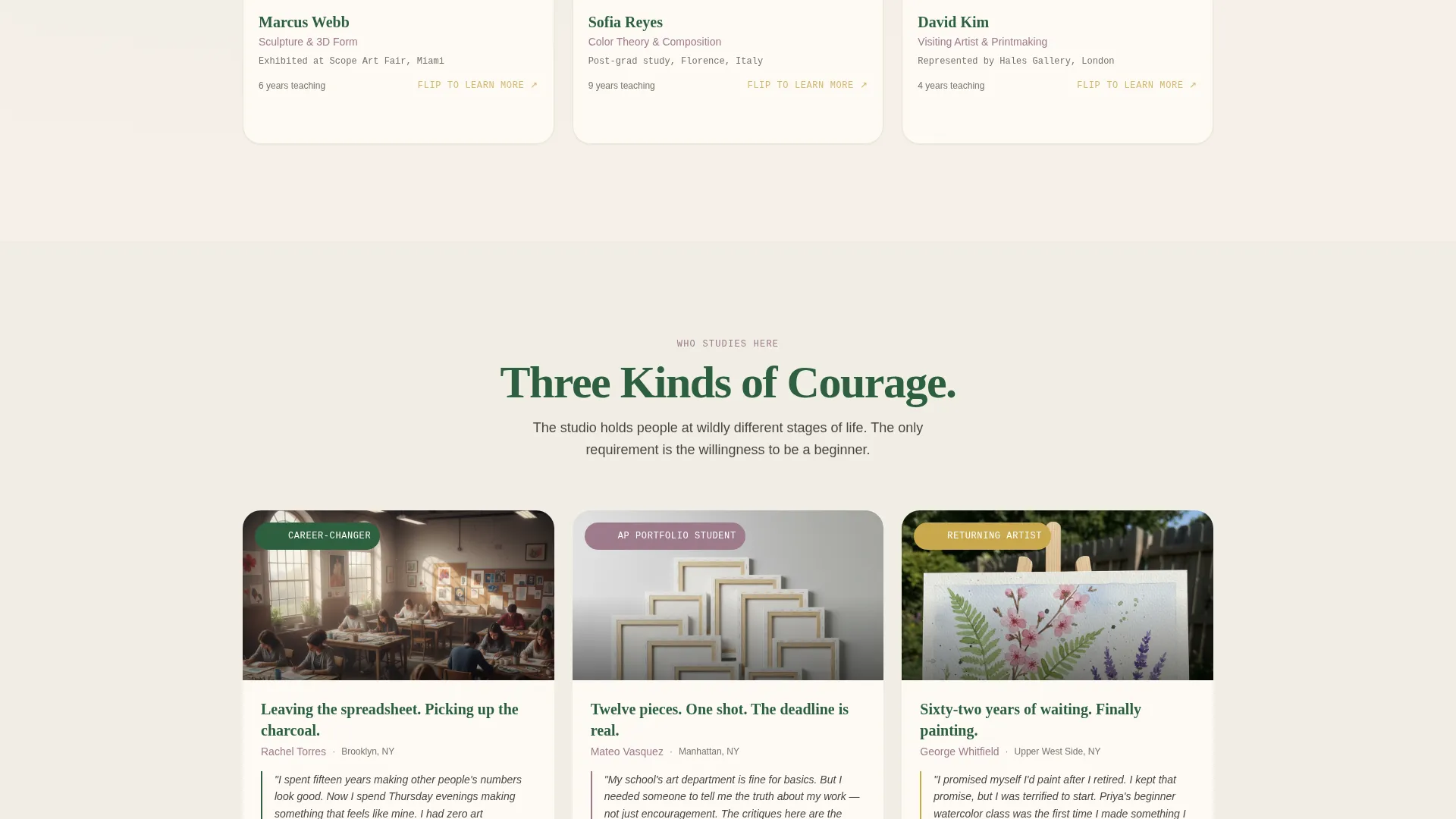 Fine Art Academy Landing Page Template
